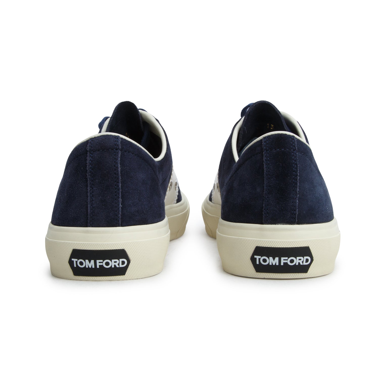 Tom Ford Navy Suede Leather Trimmed Low-Top Sneakers, Men's Size 13