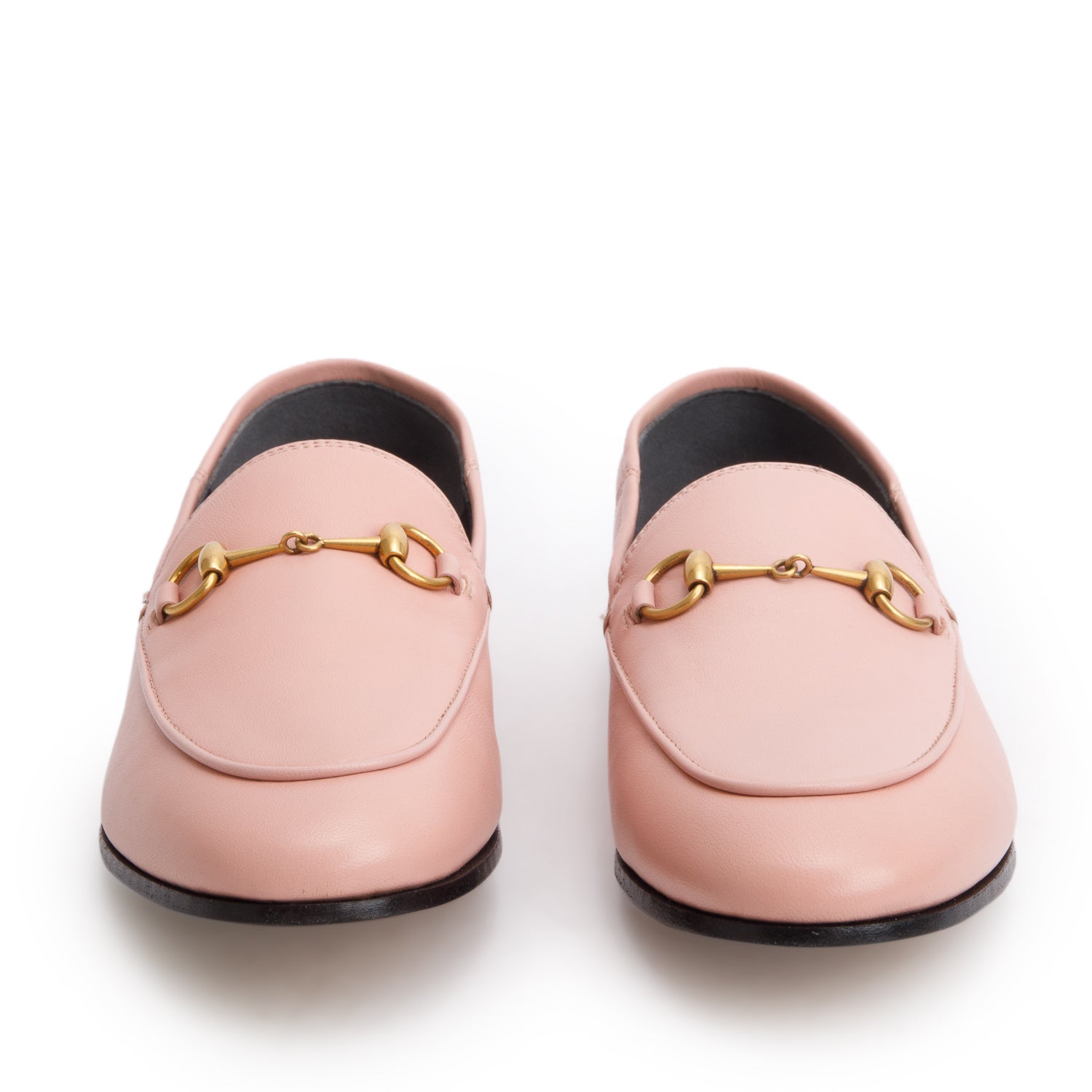 Gucci Pink Calfskin Brixton Horsebit Loafers, Women's Size 38.5