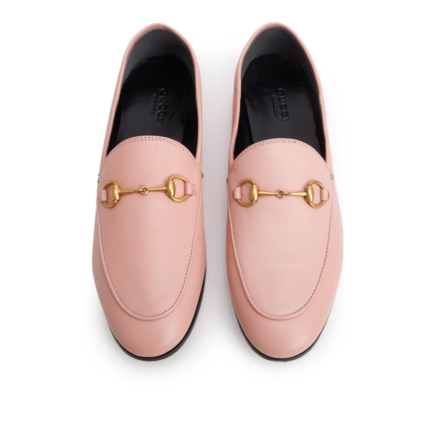 Gucci Pink Calfskin Brixton Horsebit Loafers, Women's Size 38.5