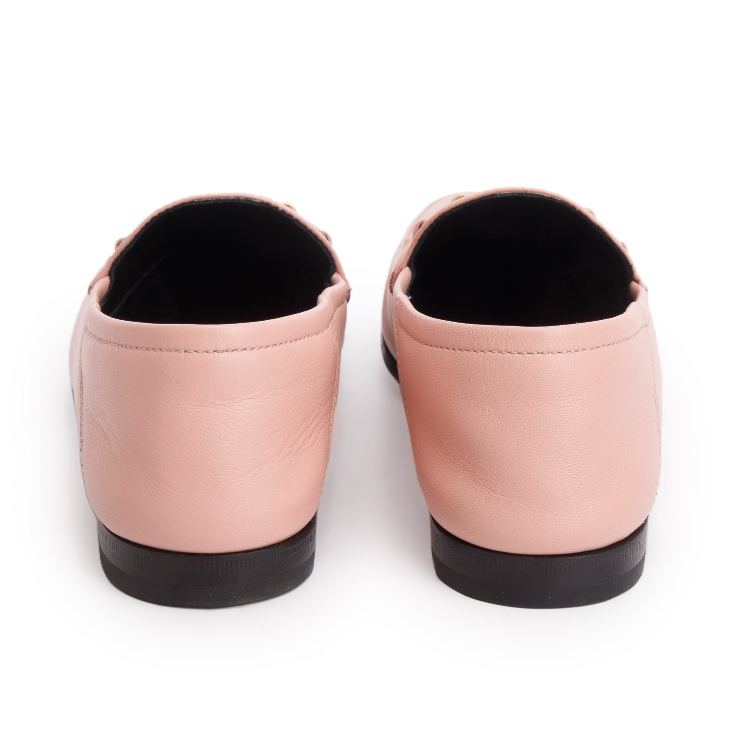 Gucci Pink Calfskin Brixton Horsebit Loafers, Women's Size 38.5