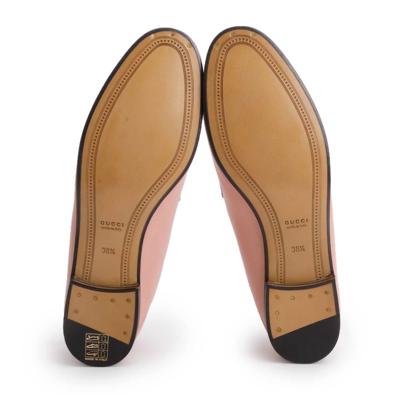 Gucci Pink Calfskin Brixton Horsebit Loafers, Women's Size 38.5