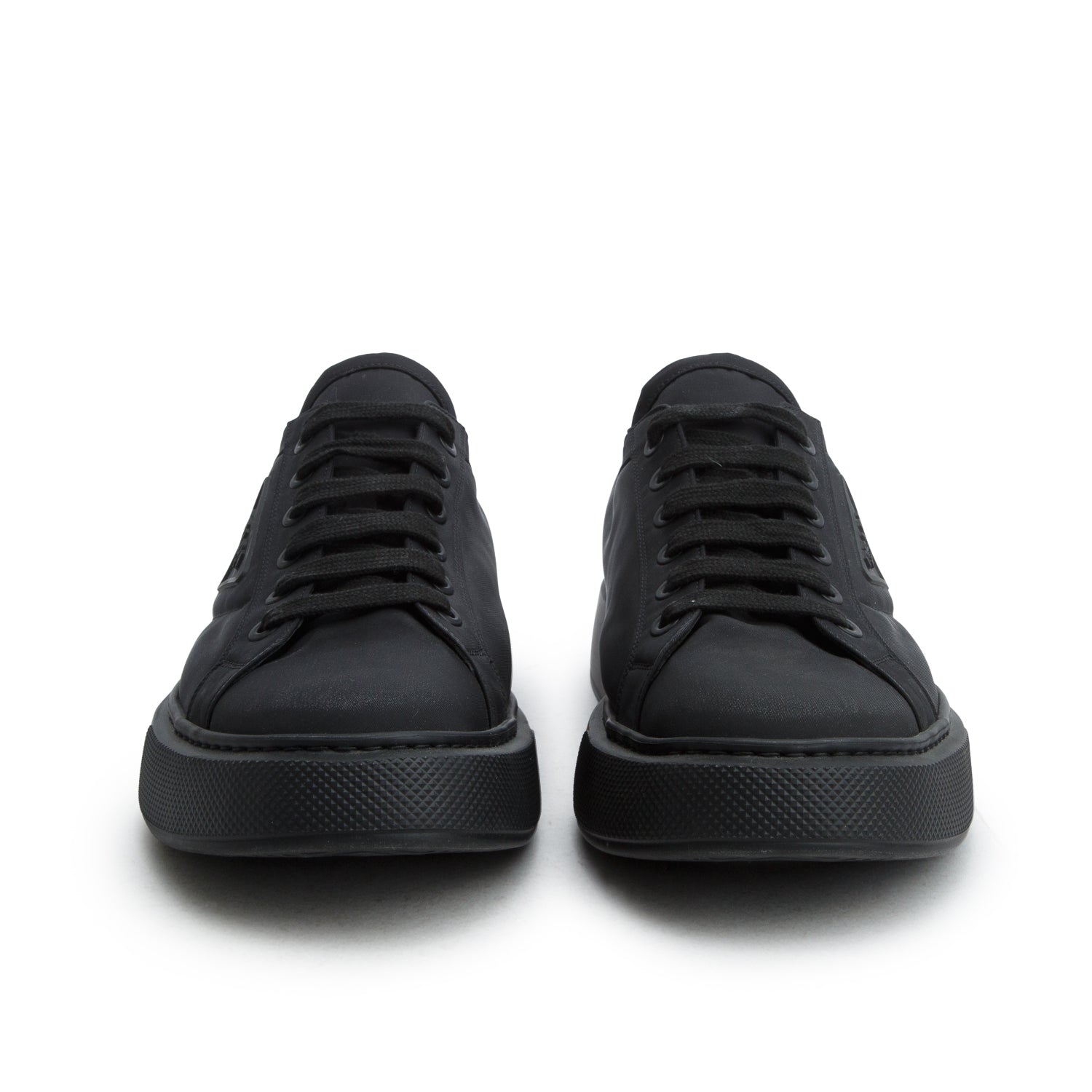 Prada Black Re-Nylon Gabardine Macro Sneakers, Men's Size 12