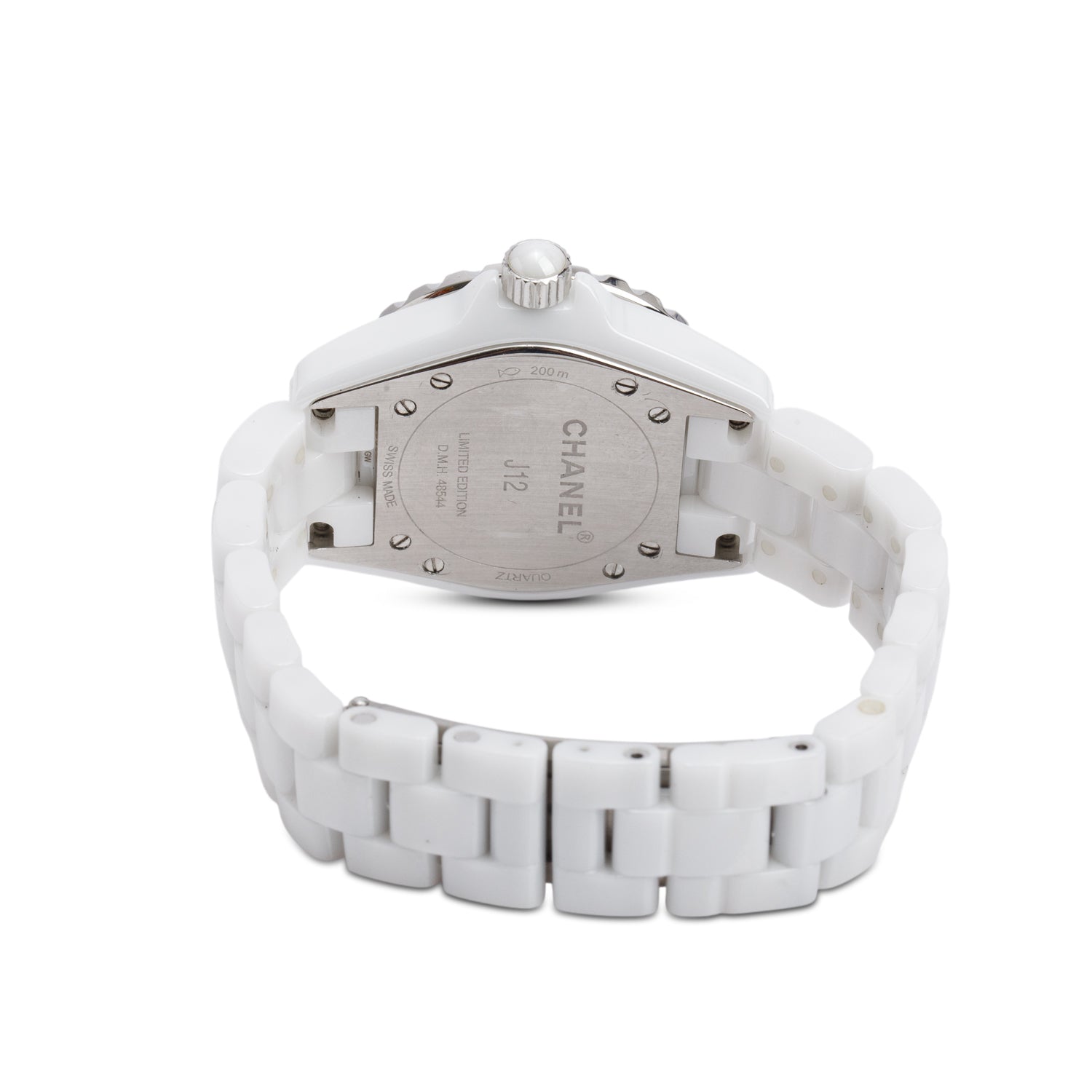 Chanel Limited Edition White & Pink Ceramic 33 MM J12 Quartz Watch H4467 w/ Box & papers
