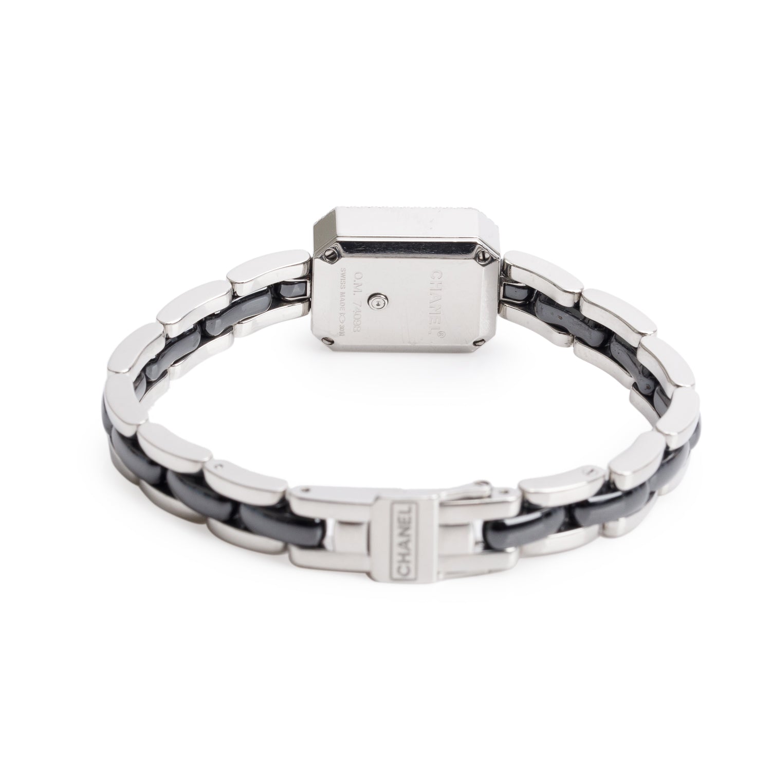 Chanel Stainless Steel Diamond Premiere Ceramic Watch Black Dial H2163