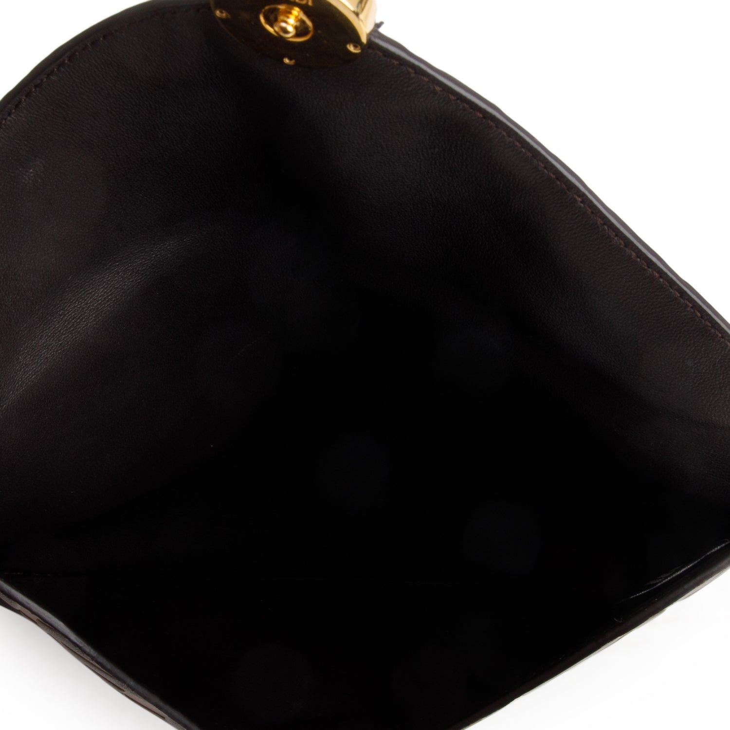 Fendi Brown Vitello Ceylon FF 1974 Embossed FF Diamonds Flat Envelope Pouch