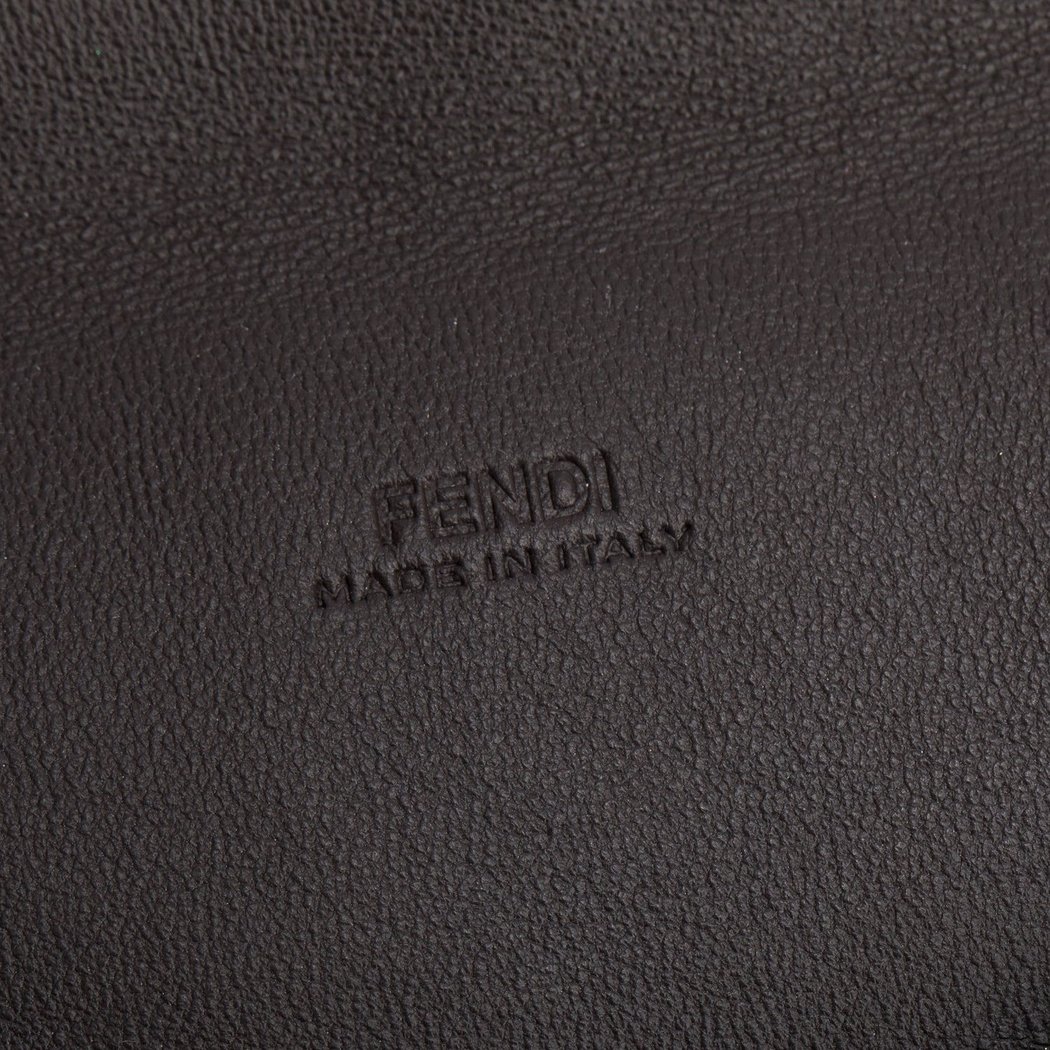 Fendi Brown Vitello Ceylon FF 1974 Embossed FF Diamonds Flat Envelope Pouch