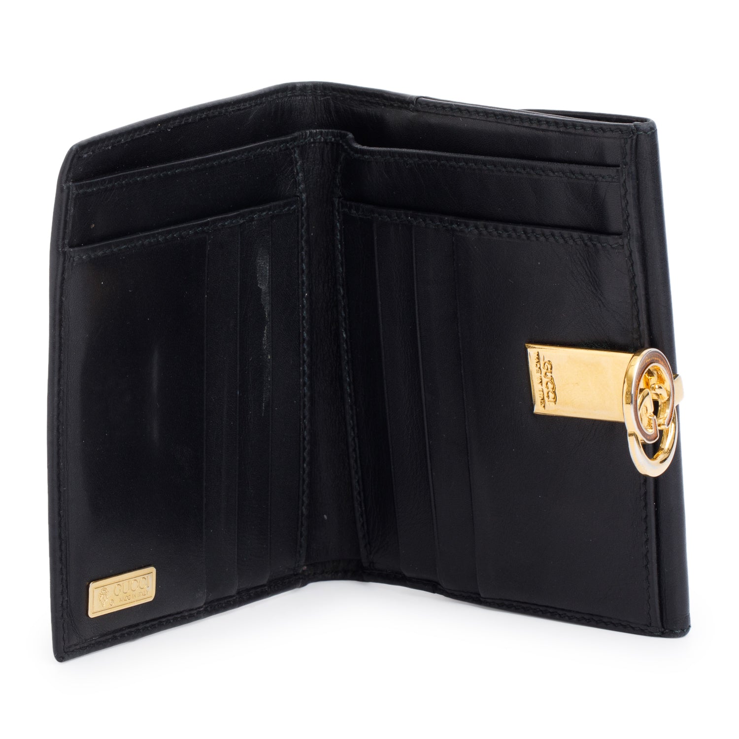 Gucci Vintage Black Monogram GG Compact Wallet