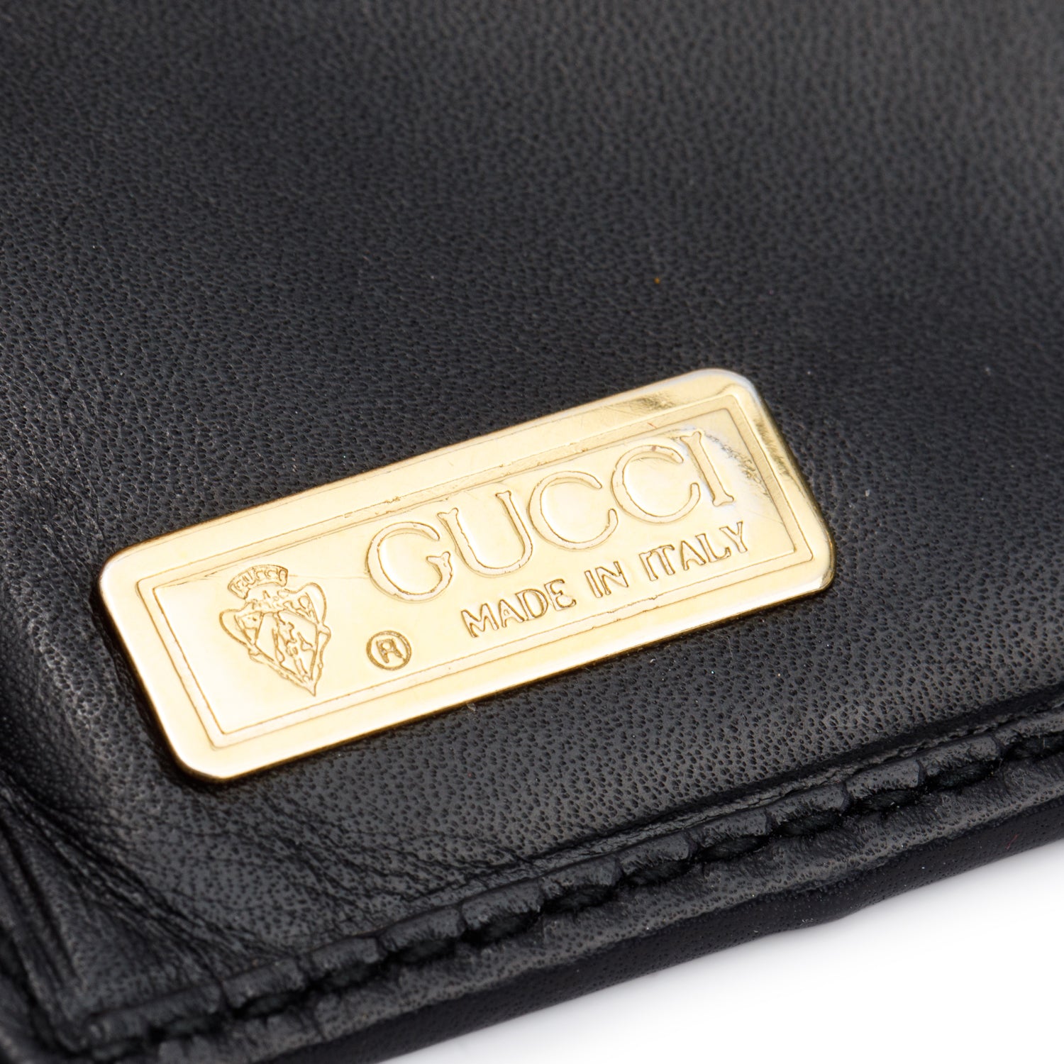 Gucci Vintage Black Monogram GG Compact Wallet