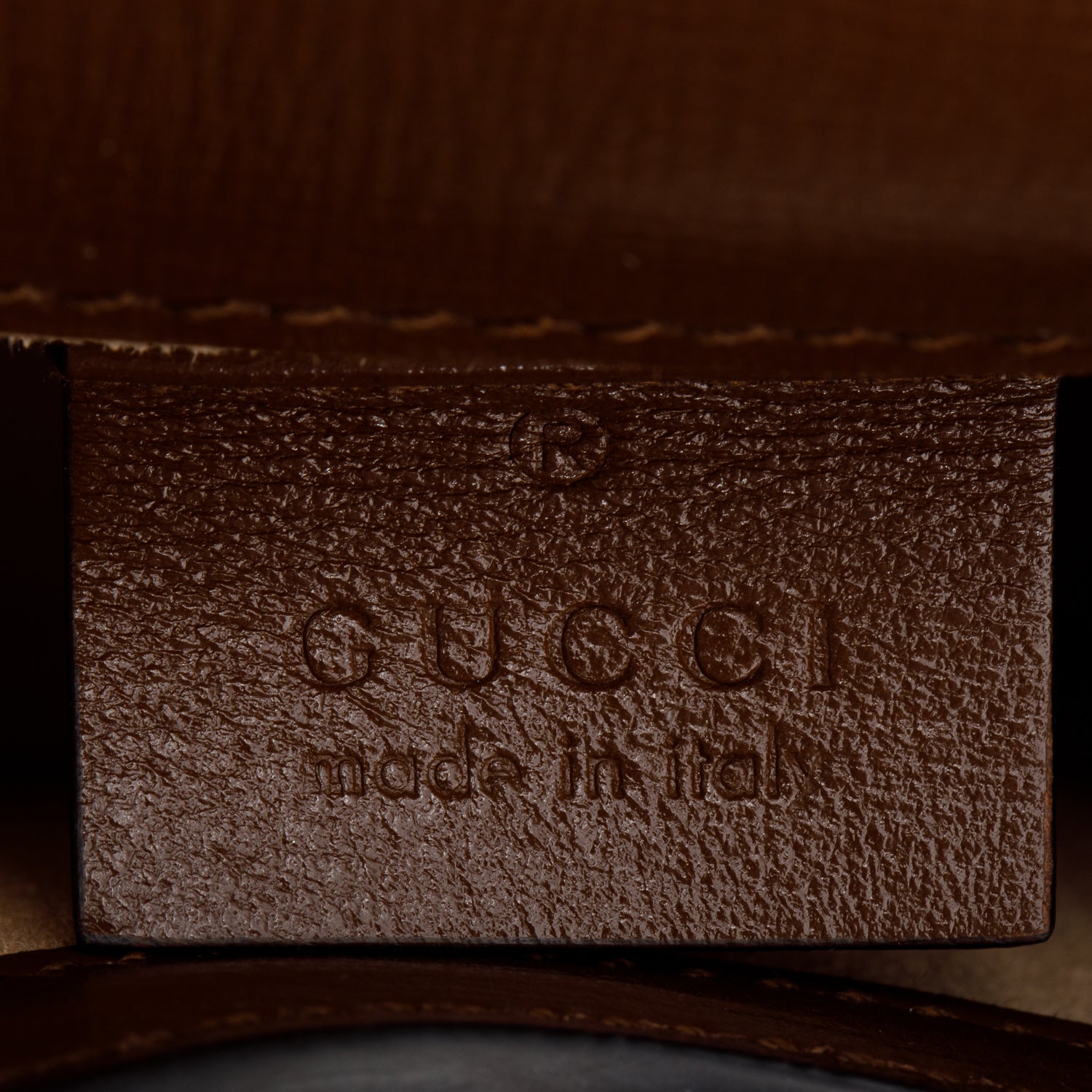 Gucci GG Supreme Brown Leather Trim Mini Horsebit 1955 Crossbody Bag w/ Box