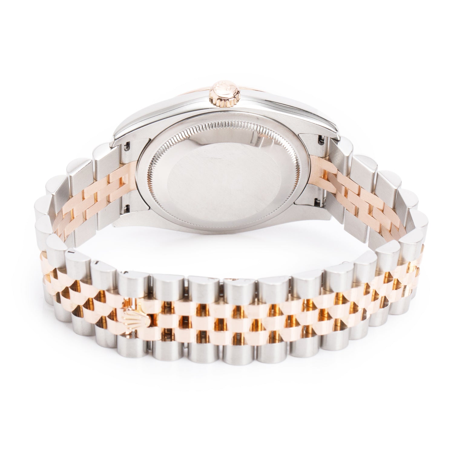 Rolex Stainless Steel & 18k Everose Gold Datejust 36 MM Automatic Watch White Diamond Dial 116231