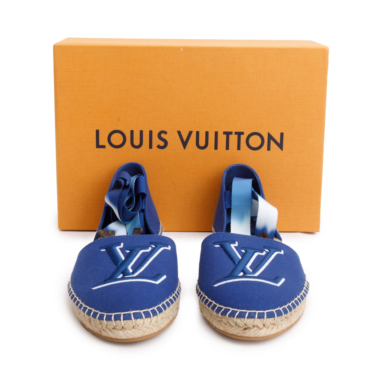 Louis Vuitton 2020 Blue Canvas Starboard Espadrille, Size 39 w/ Box