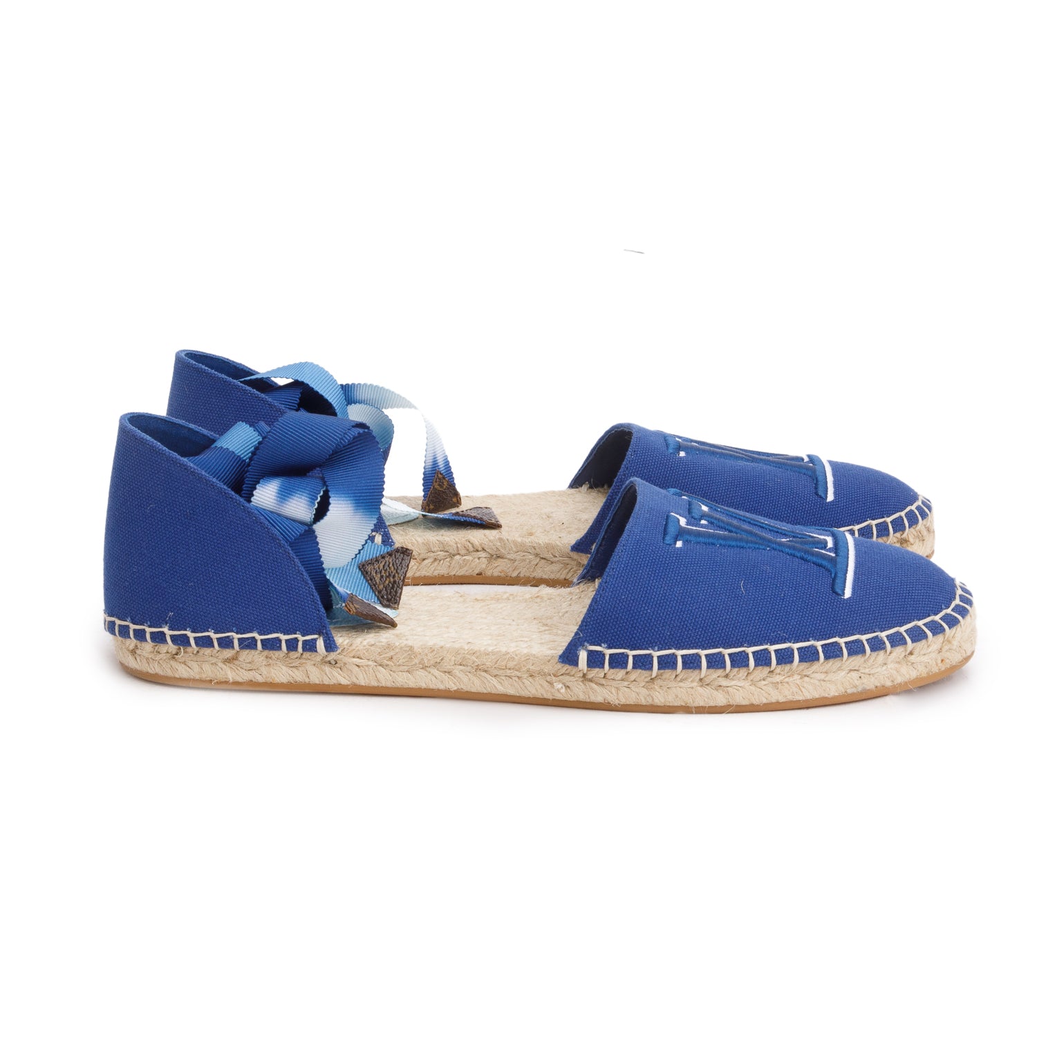 Louis Vuitton 2020 Blue Canvas Starboard Espadrille, Size 39 w/ Box