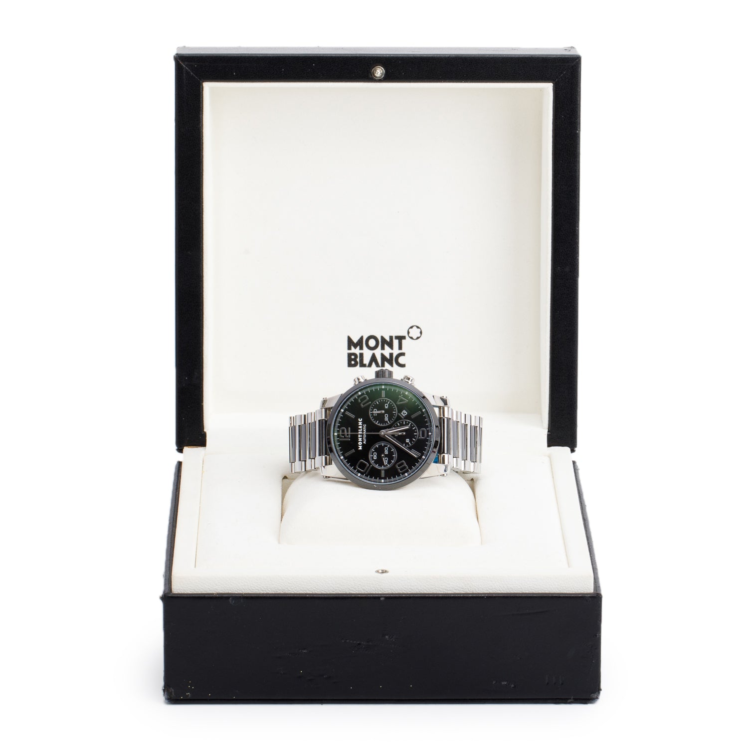 Montblanc Stainless Steel TimeWalker 43 MM Chronograph Automatic Watch Black Dial 103094 w/ Box