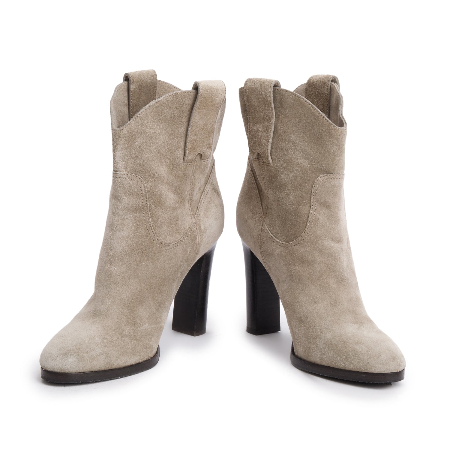 Burberry Grey Suede Western Booties, Sie 37.5