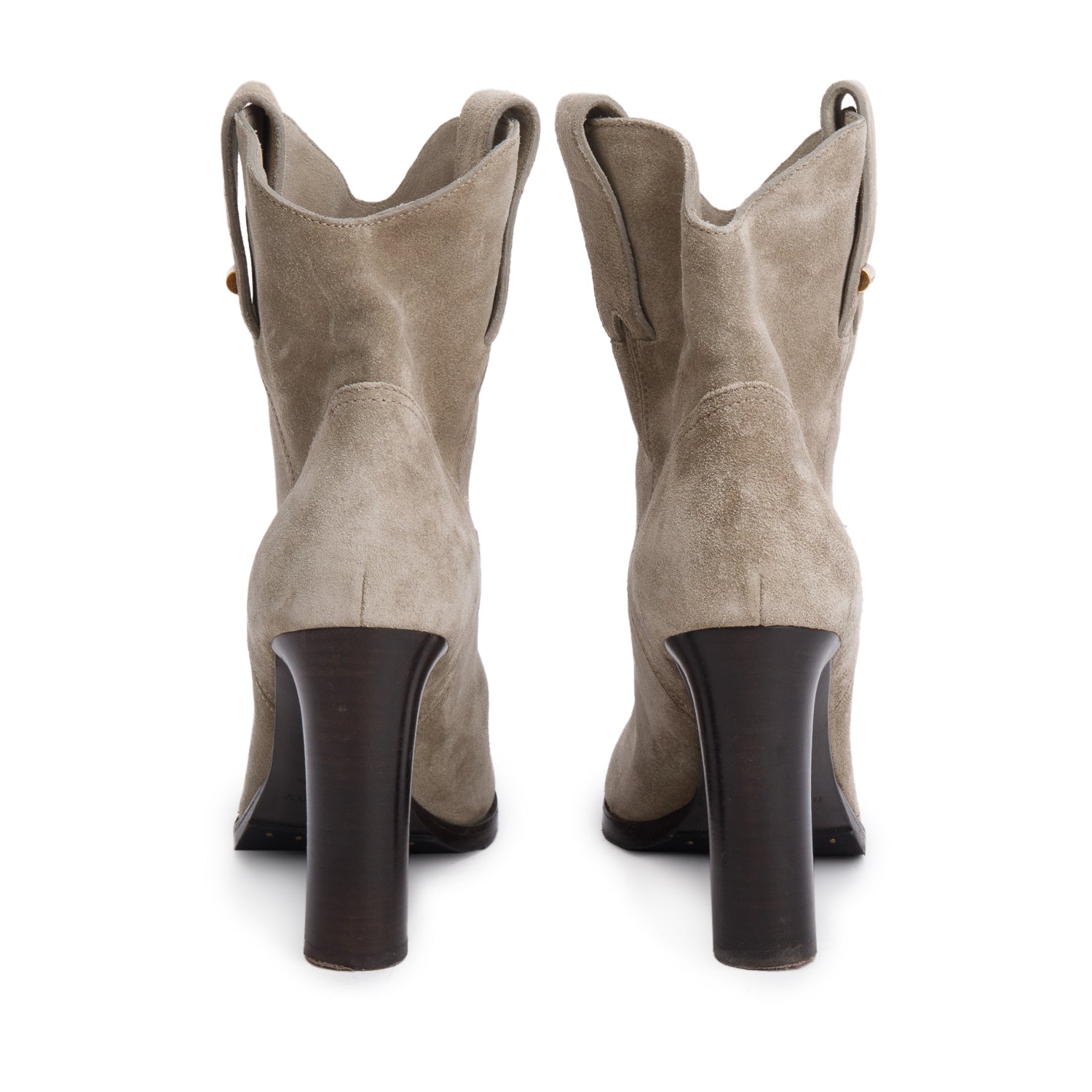 Burberry Grey Suede Western Booties, Sie 37.5