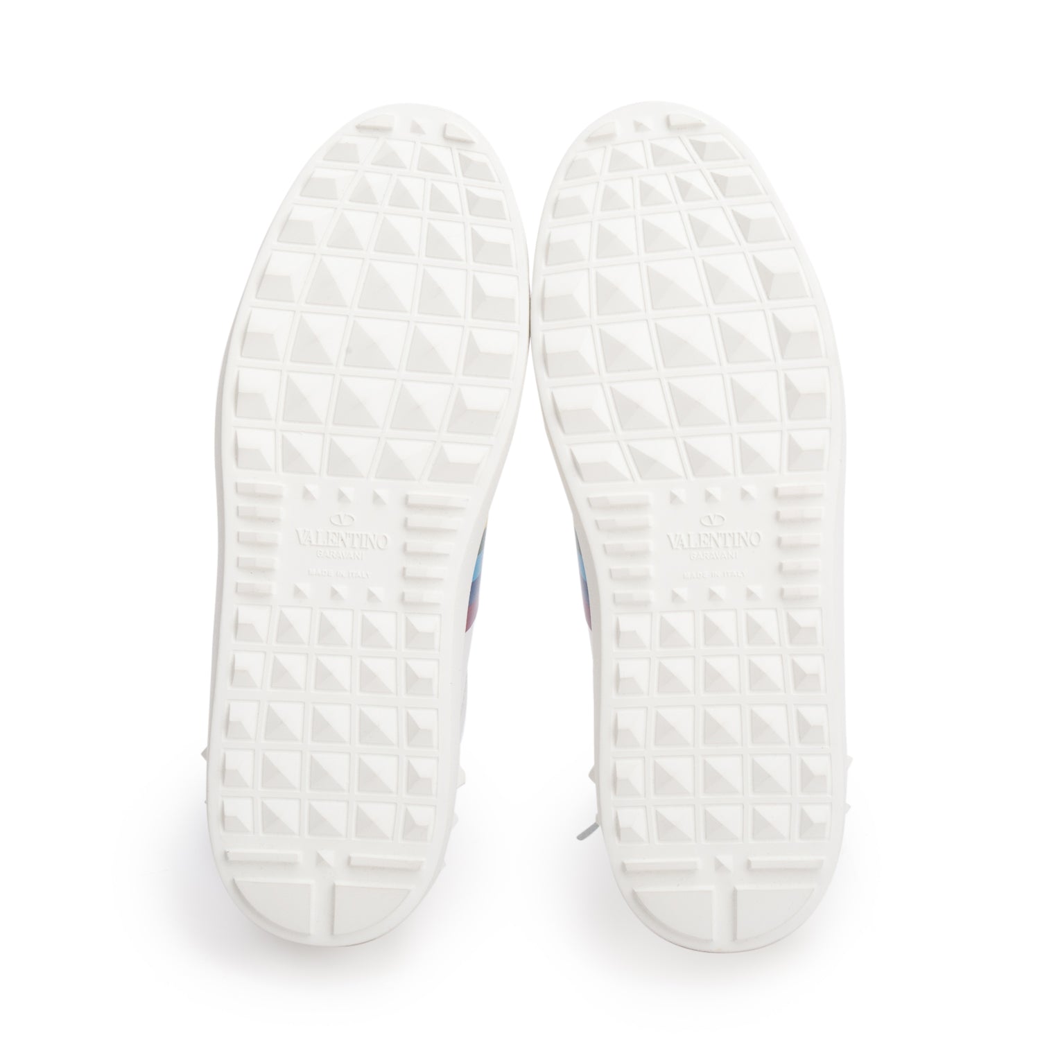 Valentino White Leather Rainbow Sneakers, Size 37.5