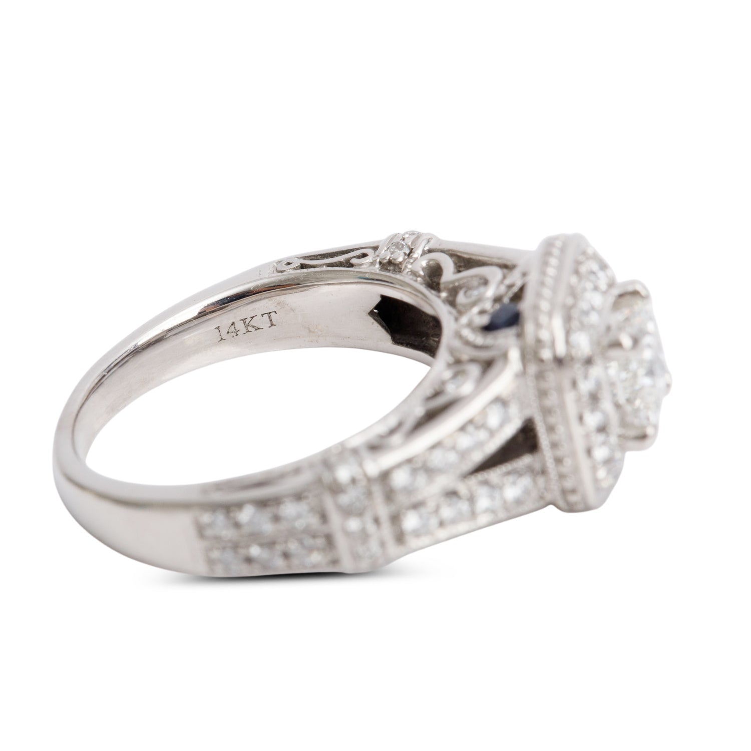 Vera Wang 14k White Gold Love Princess Cut Diamond Engagement Ring, Size 4.75 w/ Box