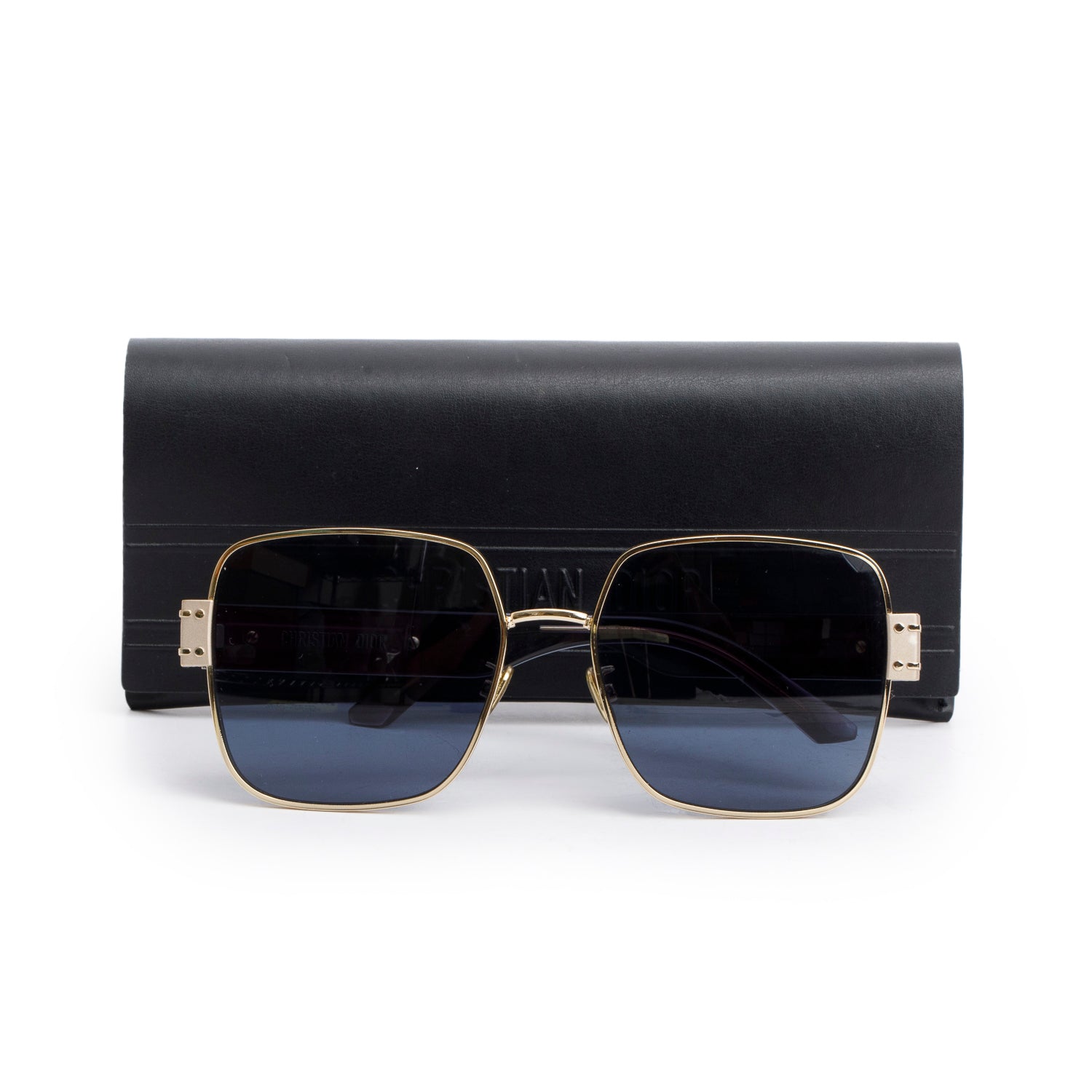 Christian Dior Black/Gold DiorSignature S4U Square Sunglasses w/ Case