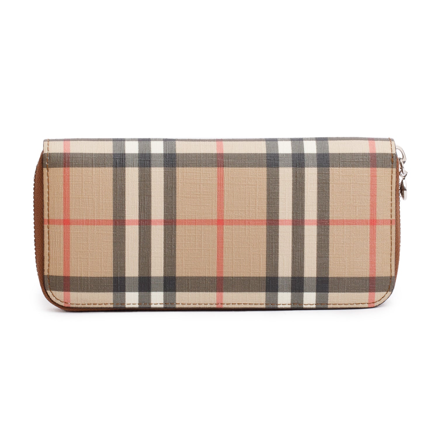 Burberry Brown Ellerby Vintage Check Long Zip Wallet w/ Box