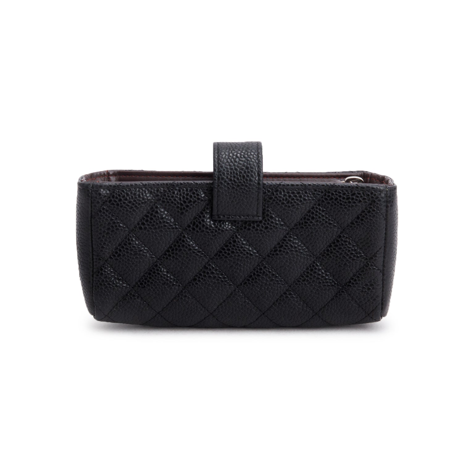 Chanel Black Caviar Quilted CC Phone Pouch w/ Authenticity Card