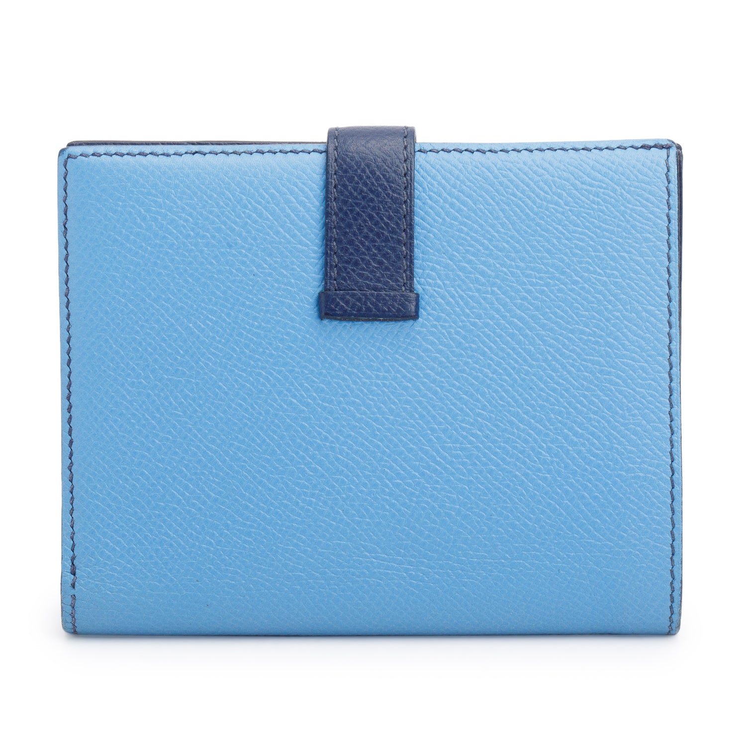 Hermes Bleu Frida Bleu Encre Epsom Bearn Compact Wallet