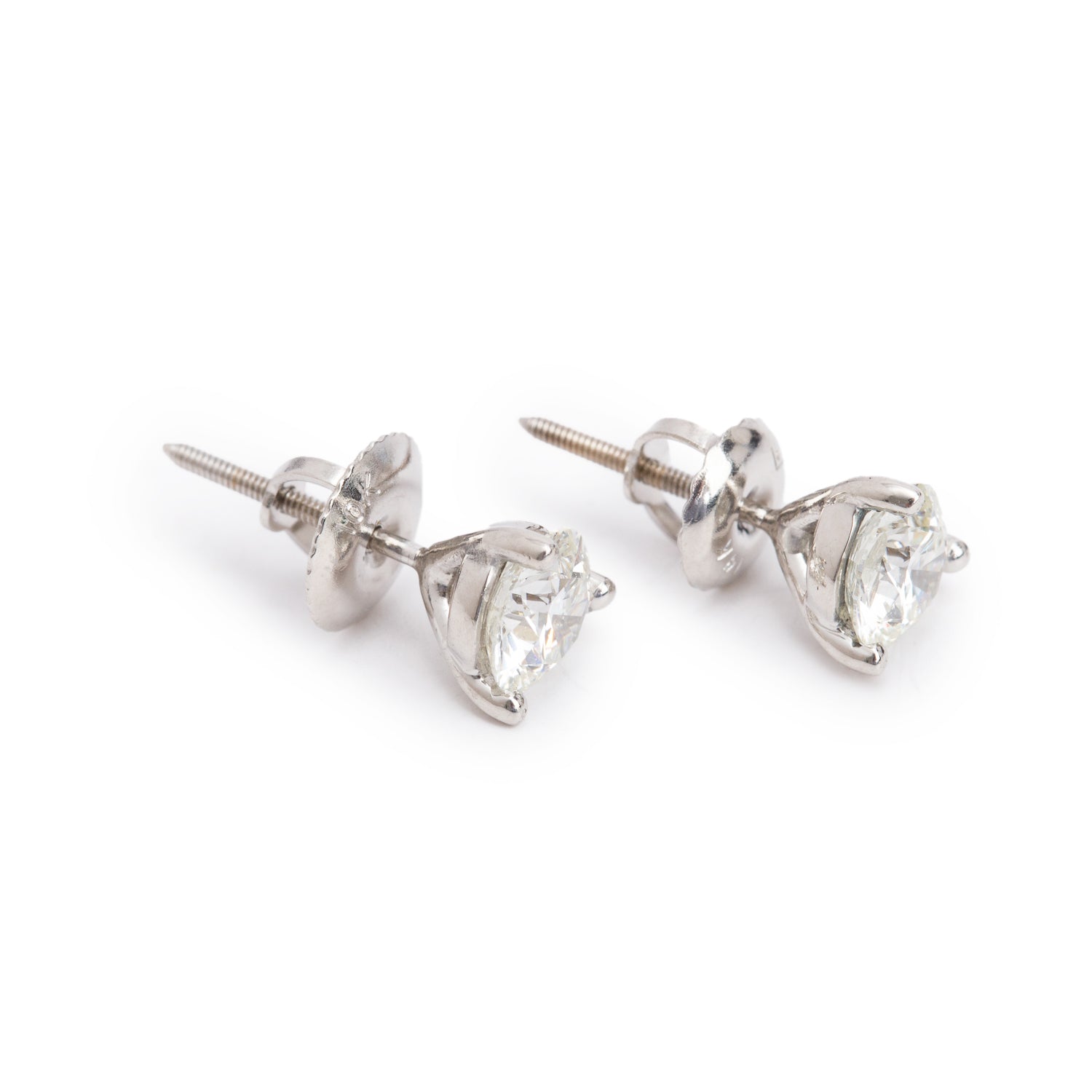 14k White Gold 1.05 tcw. Diamond Stud Earrings