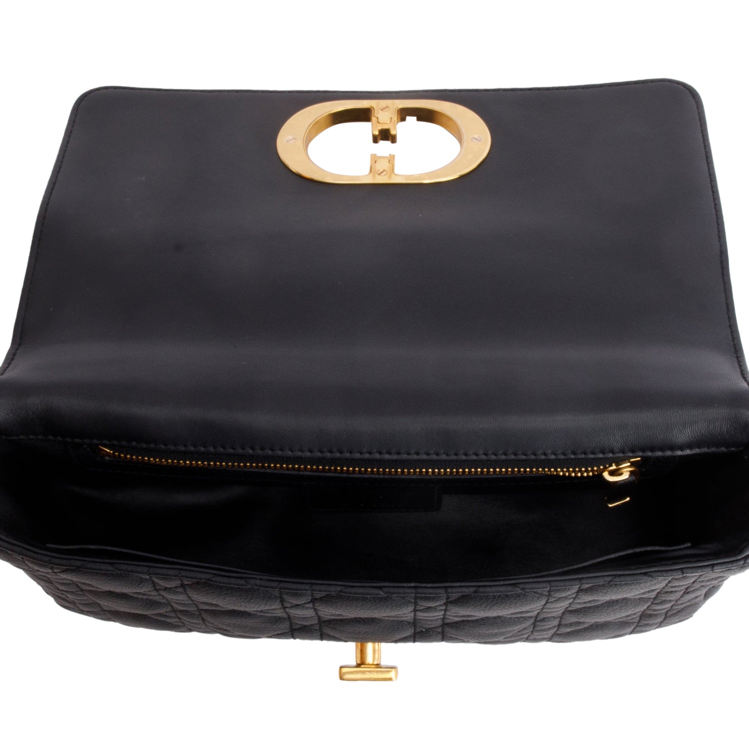 Christian Dior 2023 Black Supple Cannage Calfskin Medium Dior Caro Bag w/ Box