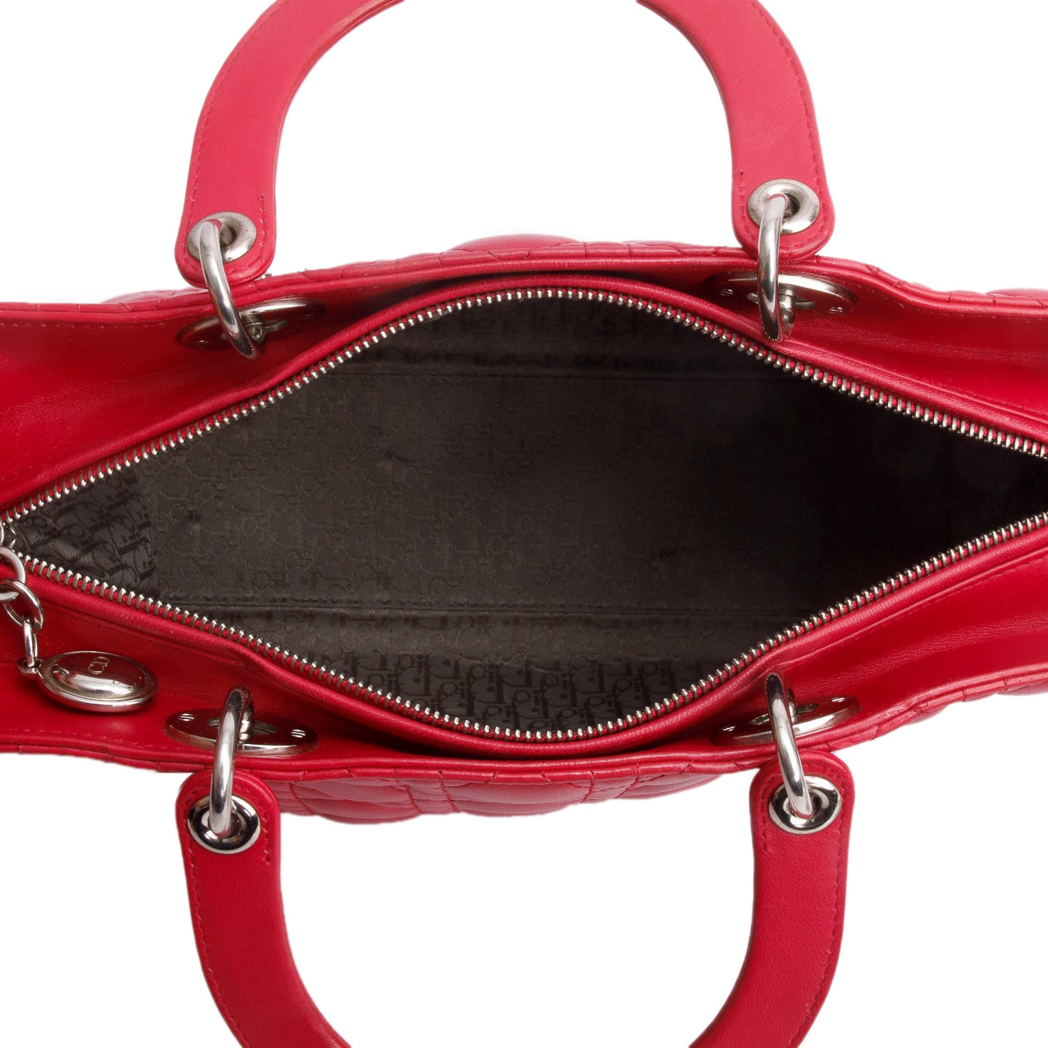 Christian Dior Pink Cannage Leather Large Lady Dior Bag w/ Strap