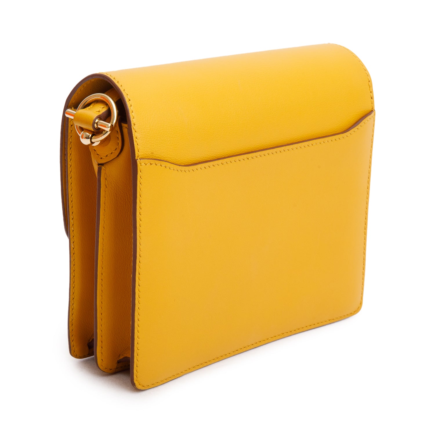 Hermes 2021 Jaune Ambre Veau Swift Roulis Mini w/ Box & Receipt