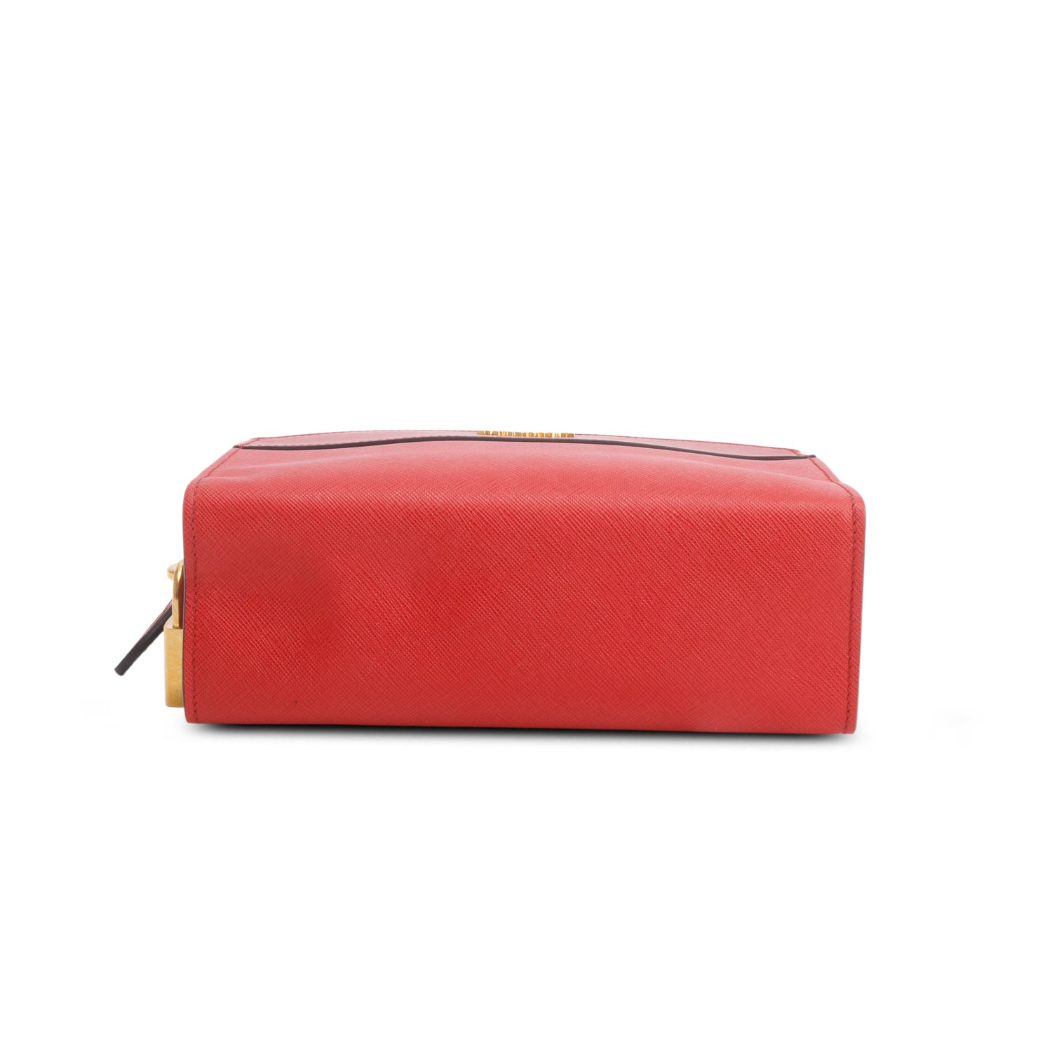 Prada Red Saffiano City Calfskin Esplanade Small Shoulder Bag w/ Authenticity Card