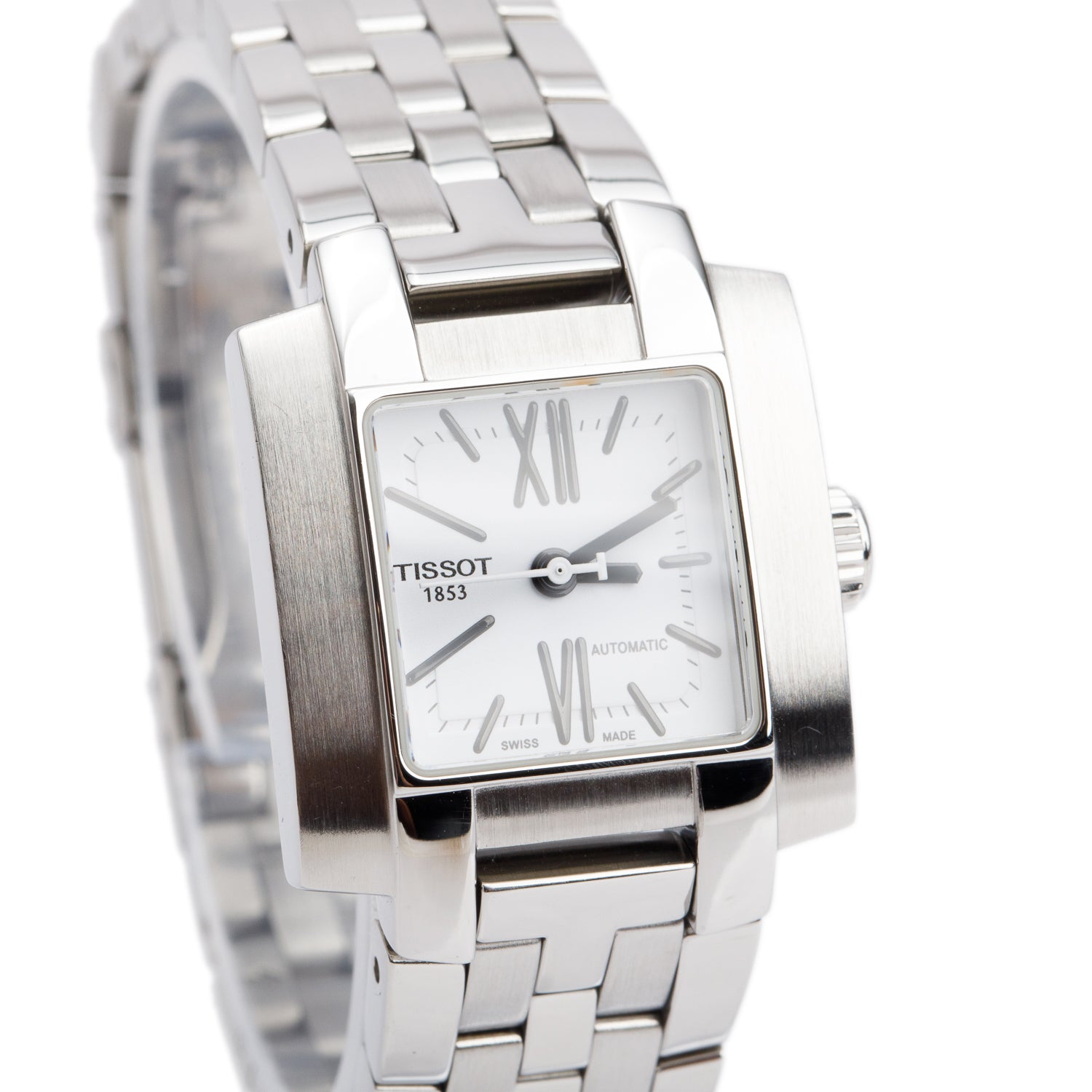 Tissot Stainless Steel 1853 Square Automatic Watch, White Dial
