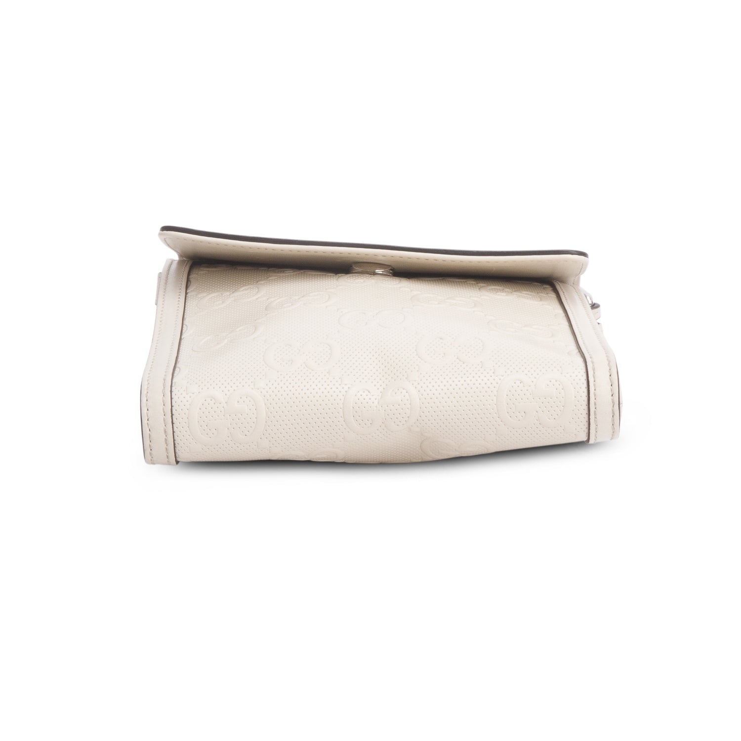 Gucci Cream Calfskin GG Tennis Embossed Messenger Bag