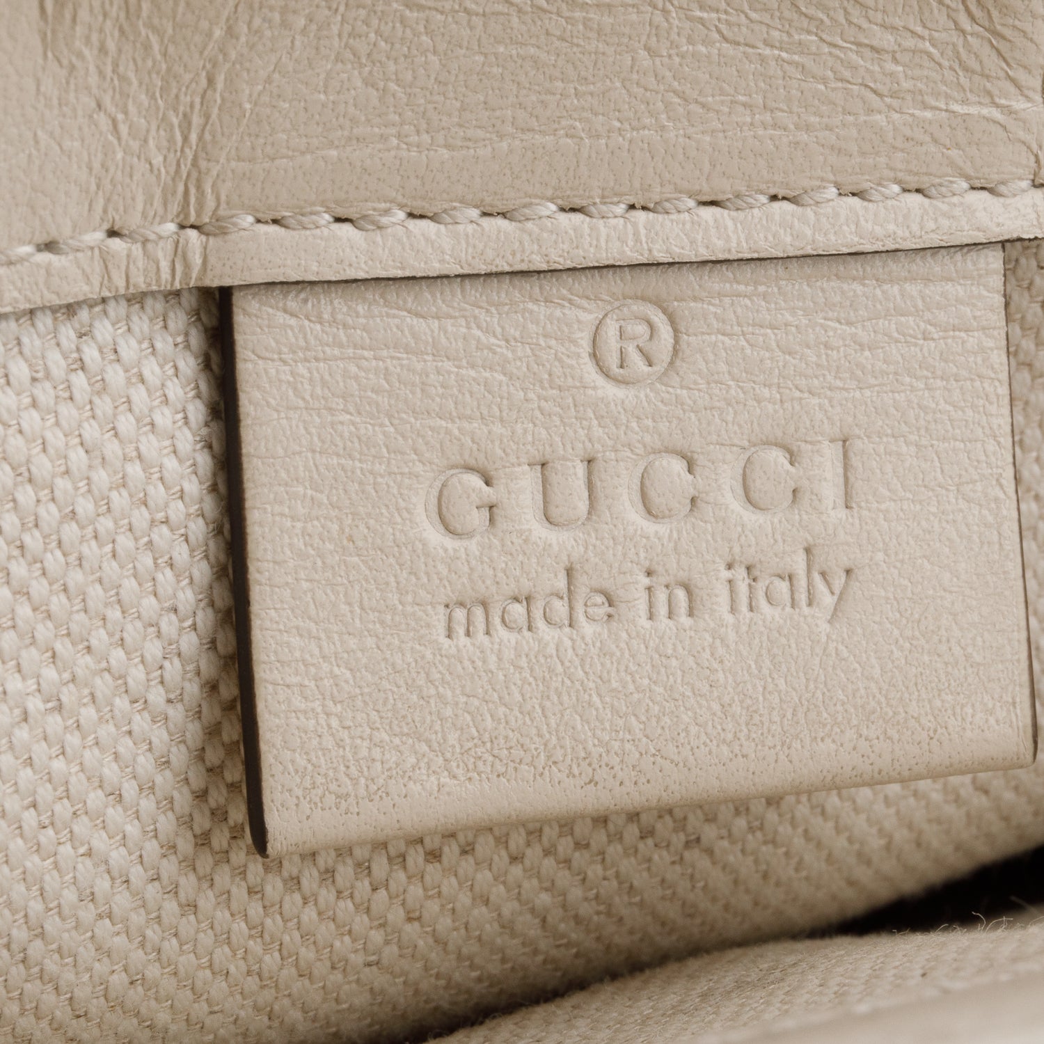 Gucci Cream Calfskin GG Tennis Embossed Messenger Bag