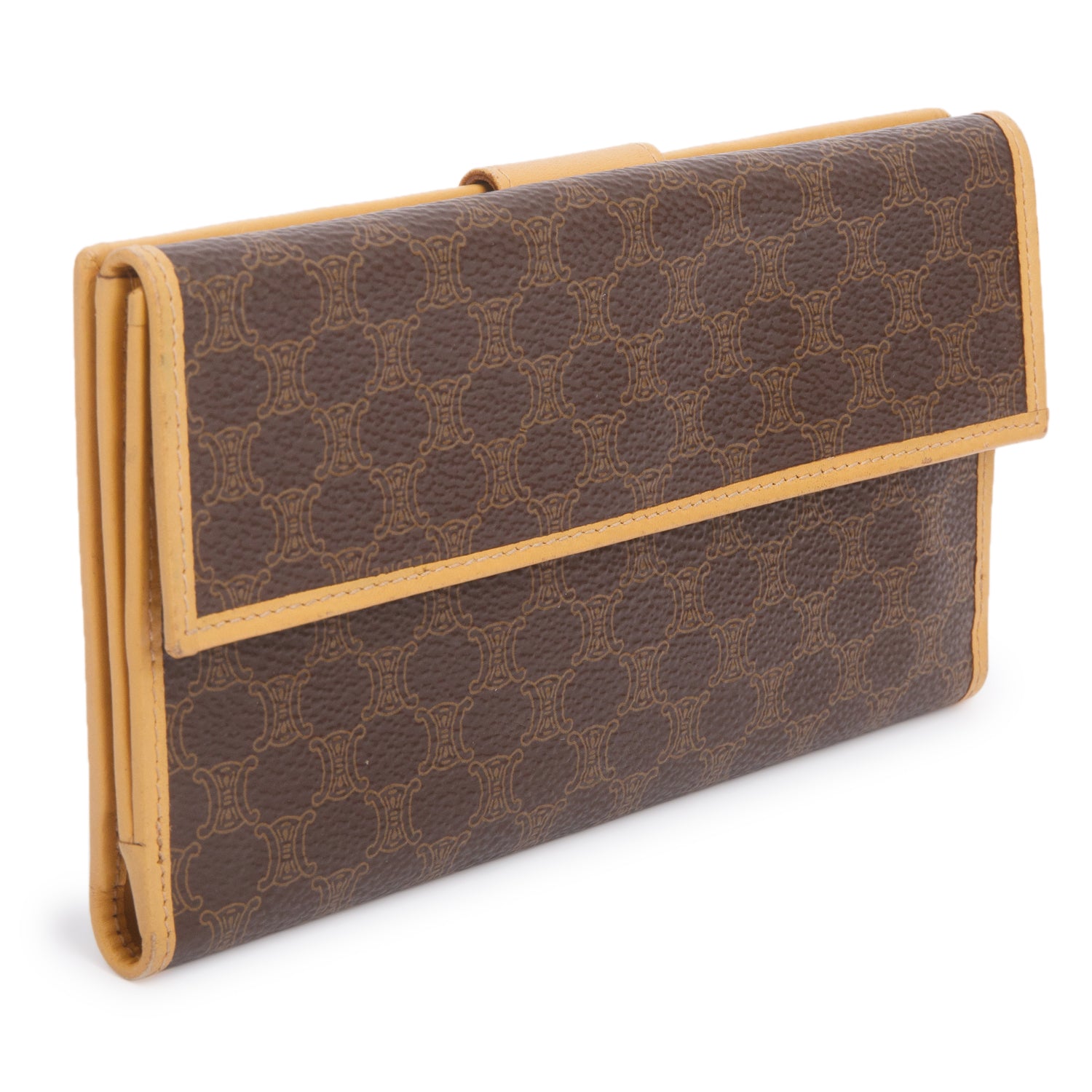 Celine Vintage Brown Triomphe Continental Wallet