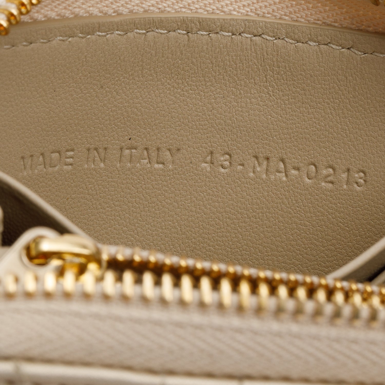 Christian Dior 2023 Iridescent Gold Cannage Lambskin Small Lady Dior Voyageur Coin Purse w/ Box & Receipt