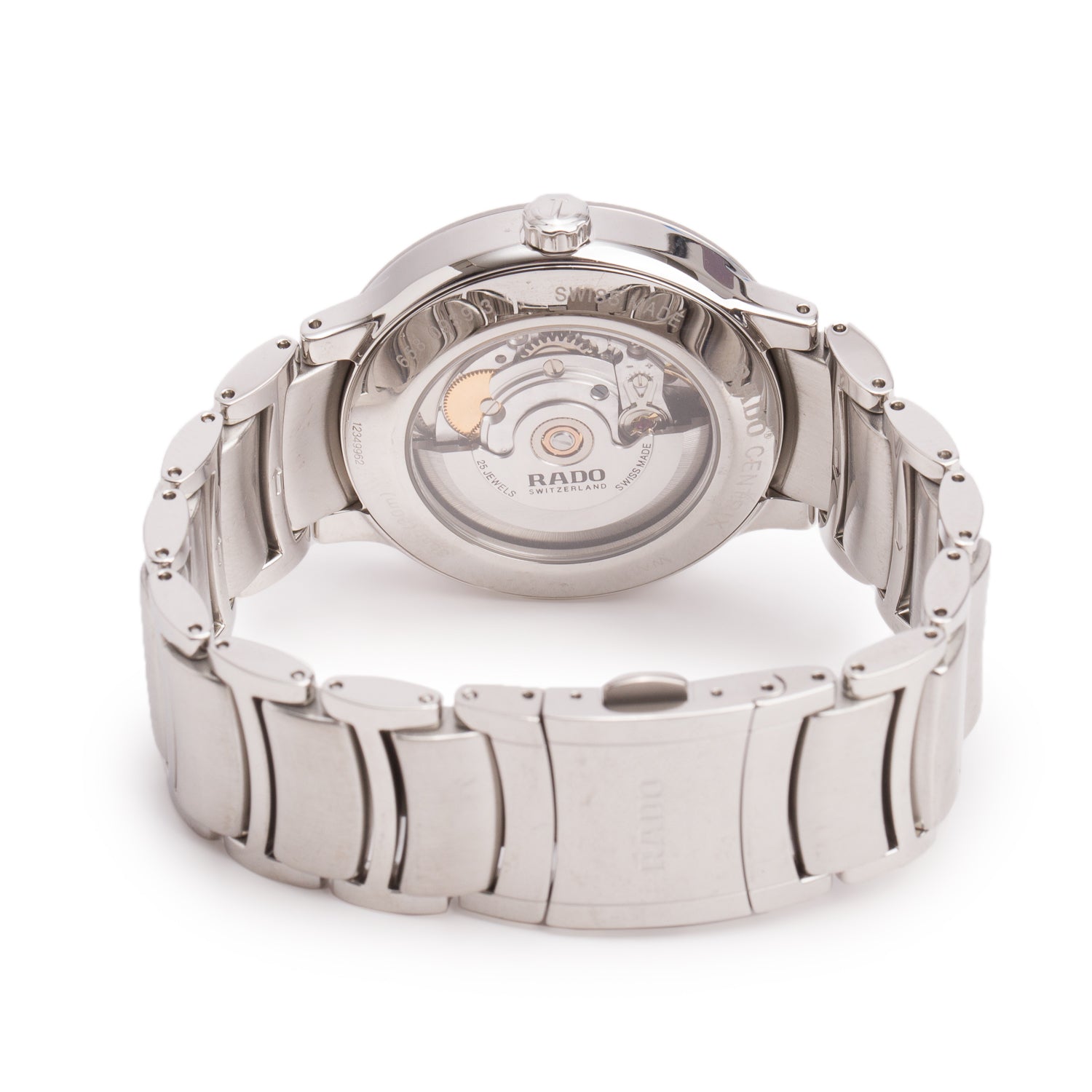 Rado Stainless Steel Centrix 38 MM Automatic Watch, Silver Dial
