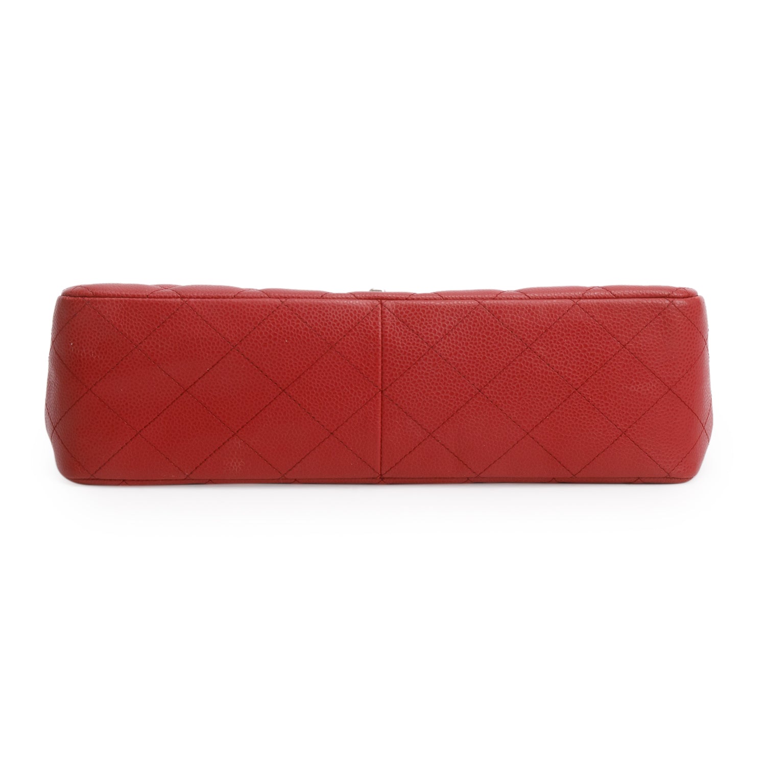 Chanel Red Caviar Classic Jumbo Single Flap Bag w/ Authenticity Card
