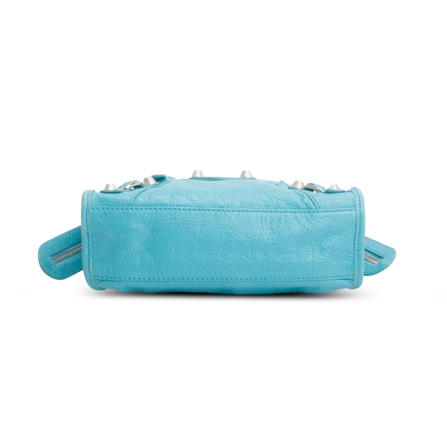 Balenciaga Teal Arena Lambskin Leather Classic Mini City Bag w/ Strap