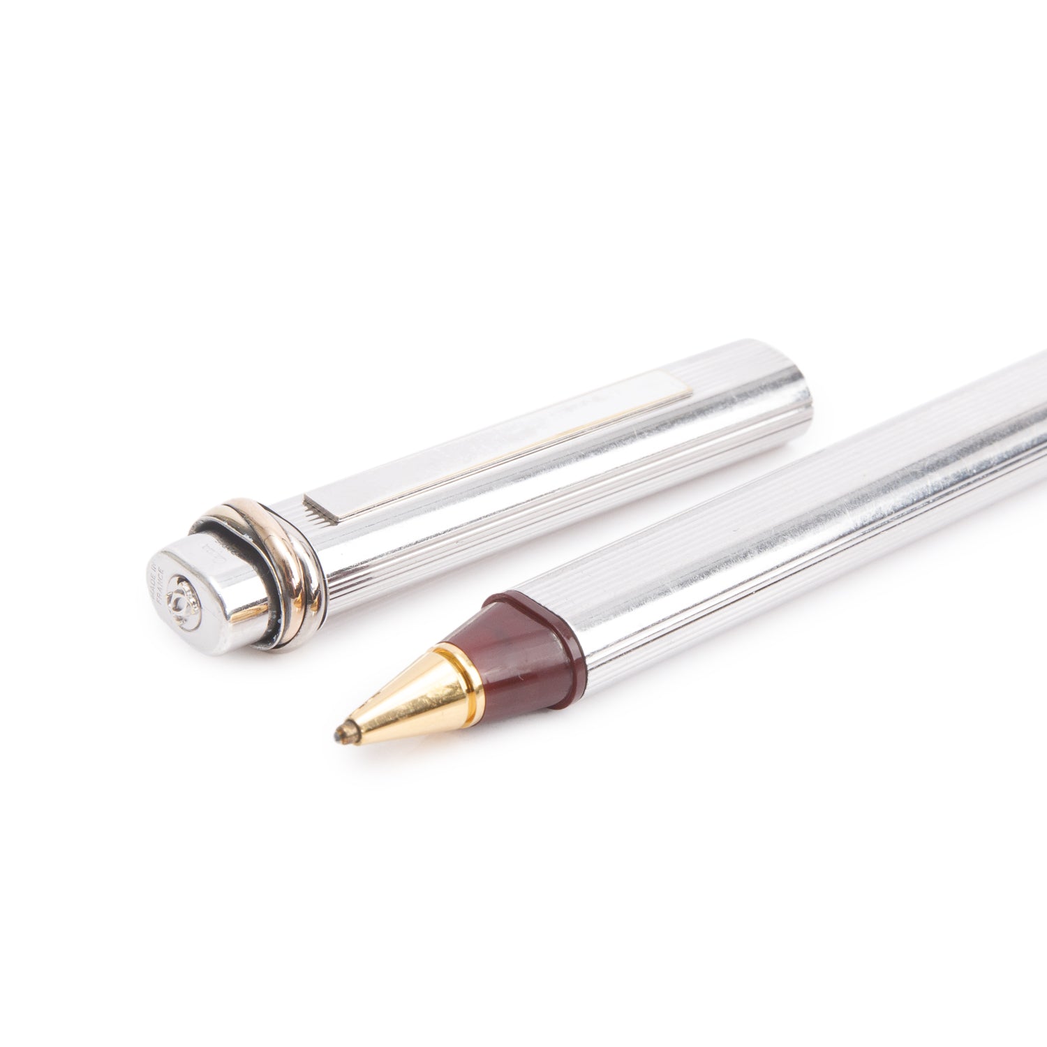 Cartier Palladium Plated Must de Cartier Trinity Ballpoint Pen w/ Box