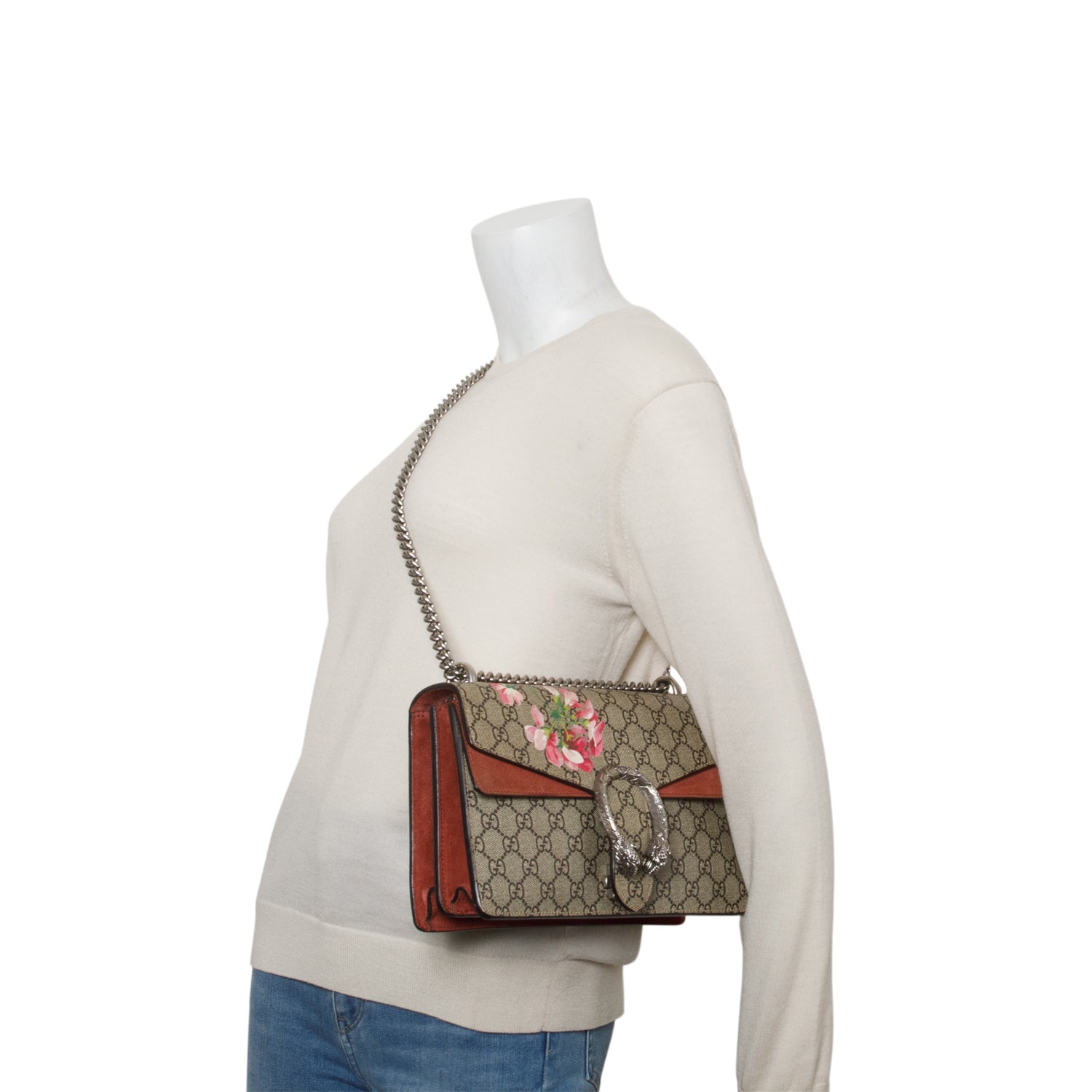 Gucci GG Supreme Monogram Blooms Small Dionysus Shoulder Bag