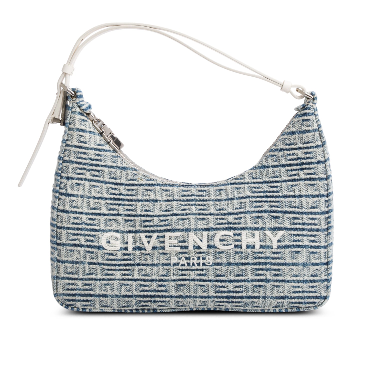 Givenchy 2022 Blue Denim Moon Cut-Out Shoulder Bag