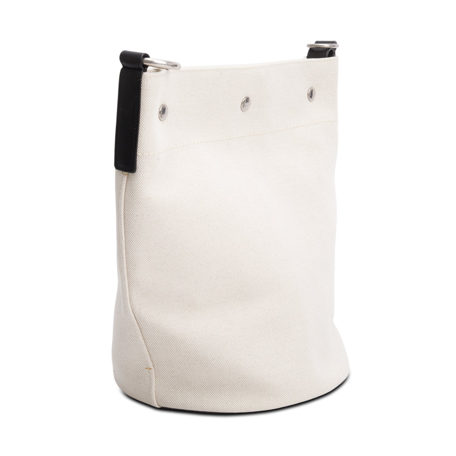 Saint Laurent 2022 Beige Linen Rive Gauche Bucket Bag w/ Pouch