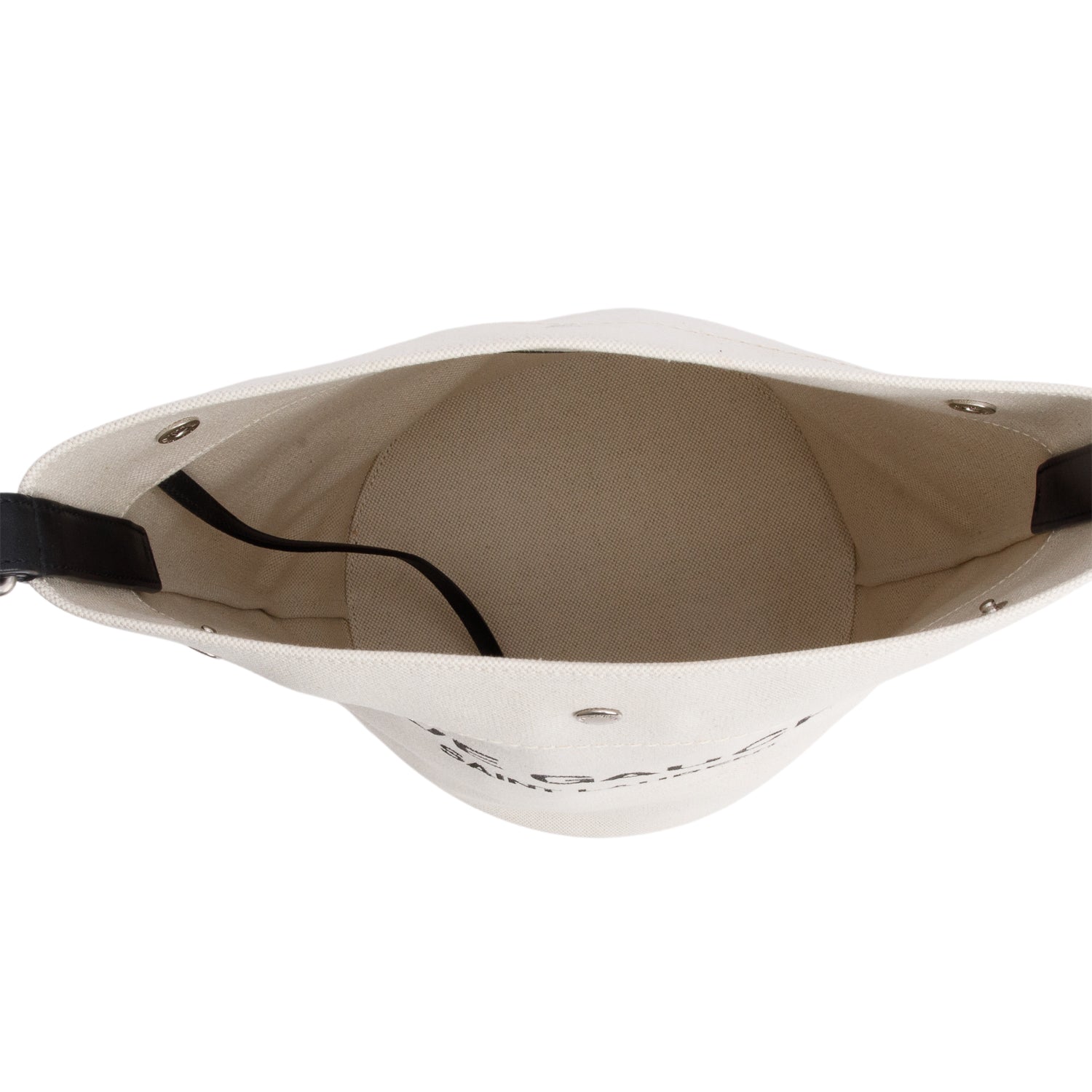 Saint Laurent 2022 Beige Linen Rive Gauche Bucket Bag w/ Pouch