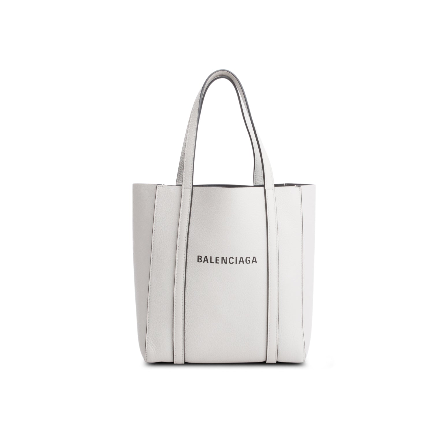 Balenciaga White Smooth Calfskin Logo XXS Everyday Tote w/ Strap