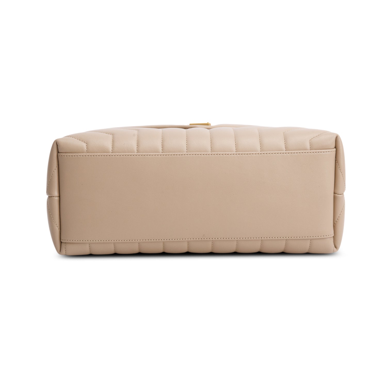 Saint Laurent 2022 Beige Calfskin Y Quilted Monogram Medium Loulou Chain Satchel w/ Box