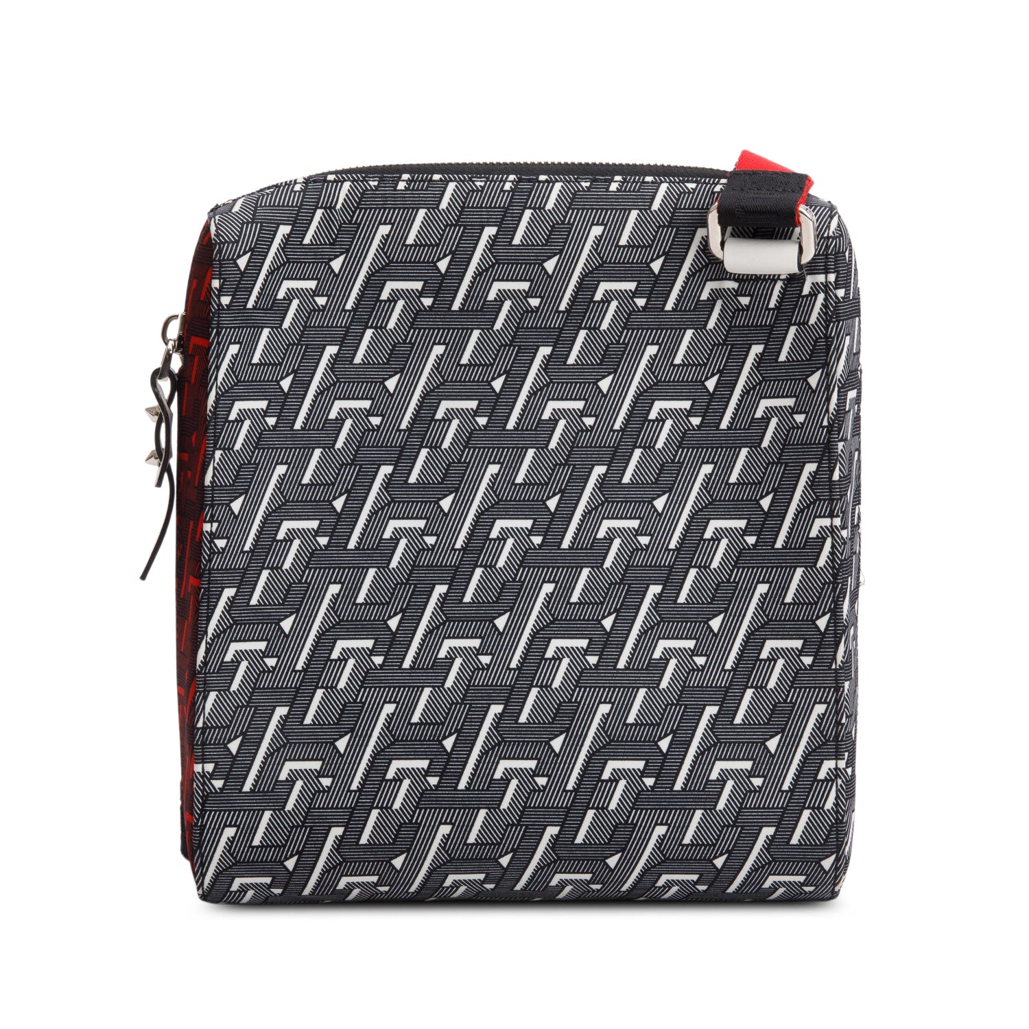 Christian Louboutin Red/Black Nylon Print Benech Reporter Bag w/ Box