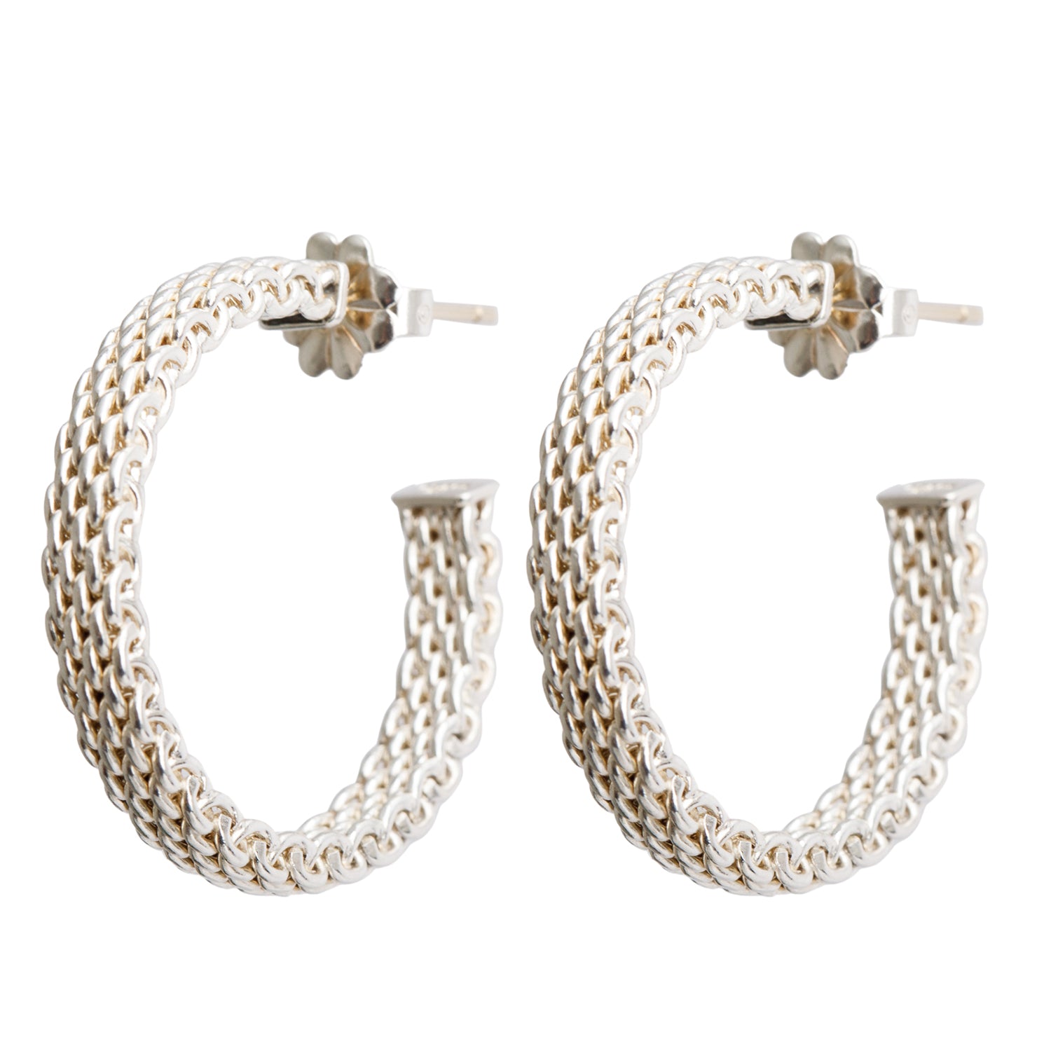 Tiffany & Co. Sterling Silver Somerset Medium Hoop Earrings