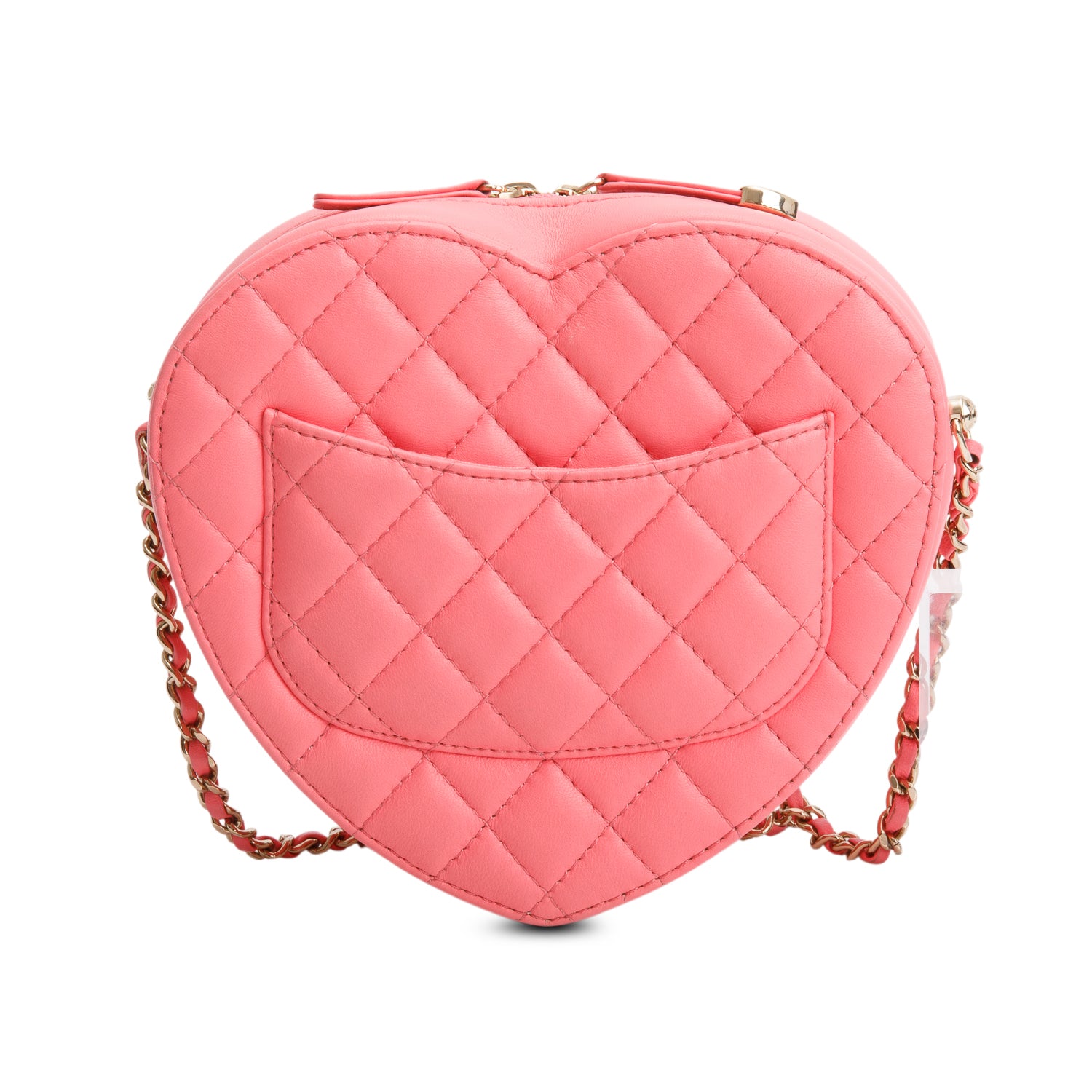 Chanel Pink Lambskin Leather CC In Love Heart Bag w/ Box