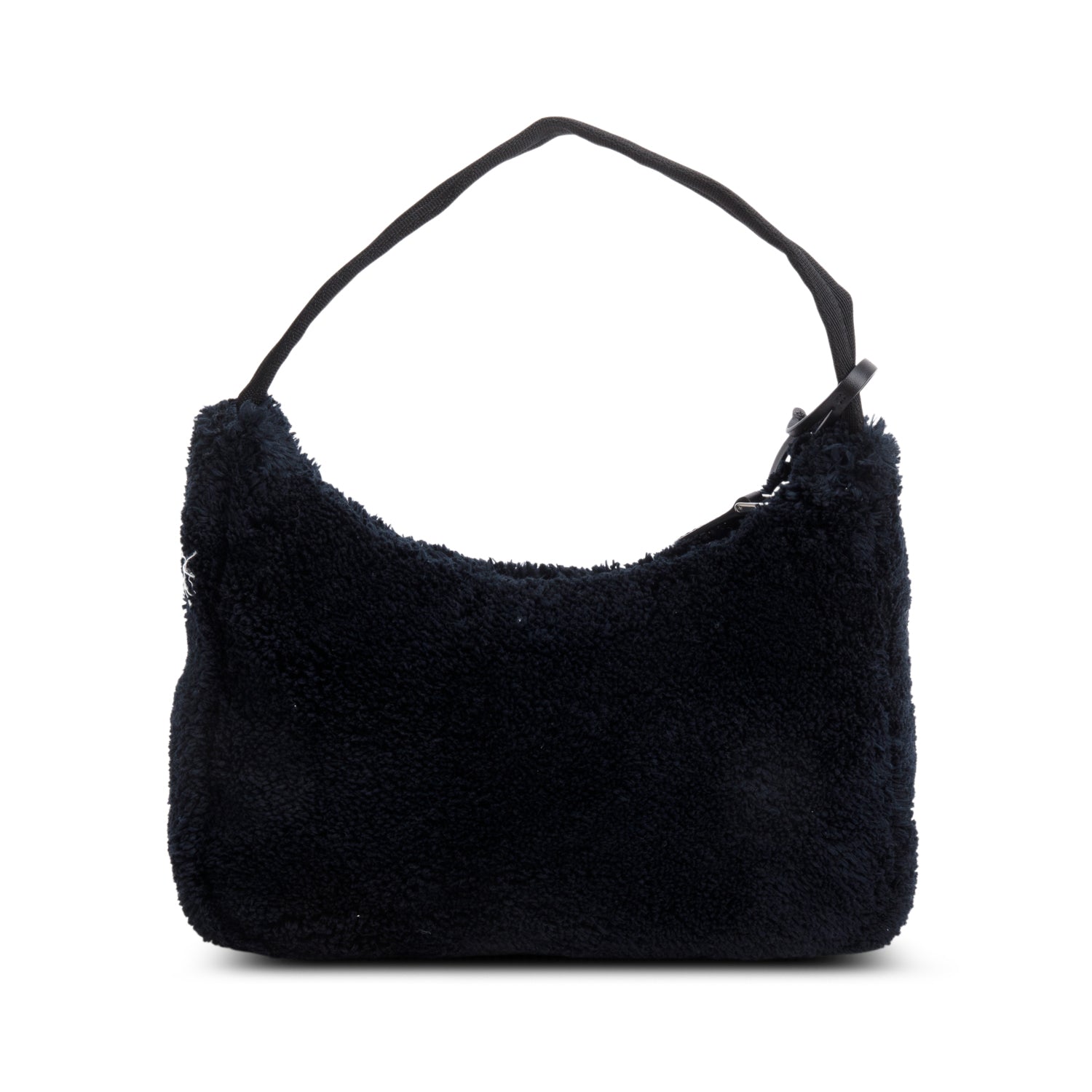 Prada 2021 Black Terry Cloth Mini Re-Edition 2000 Bag w/ Authenticity Card & Receipt