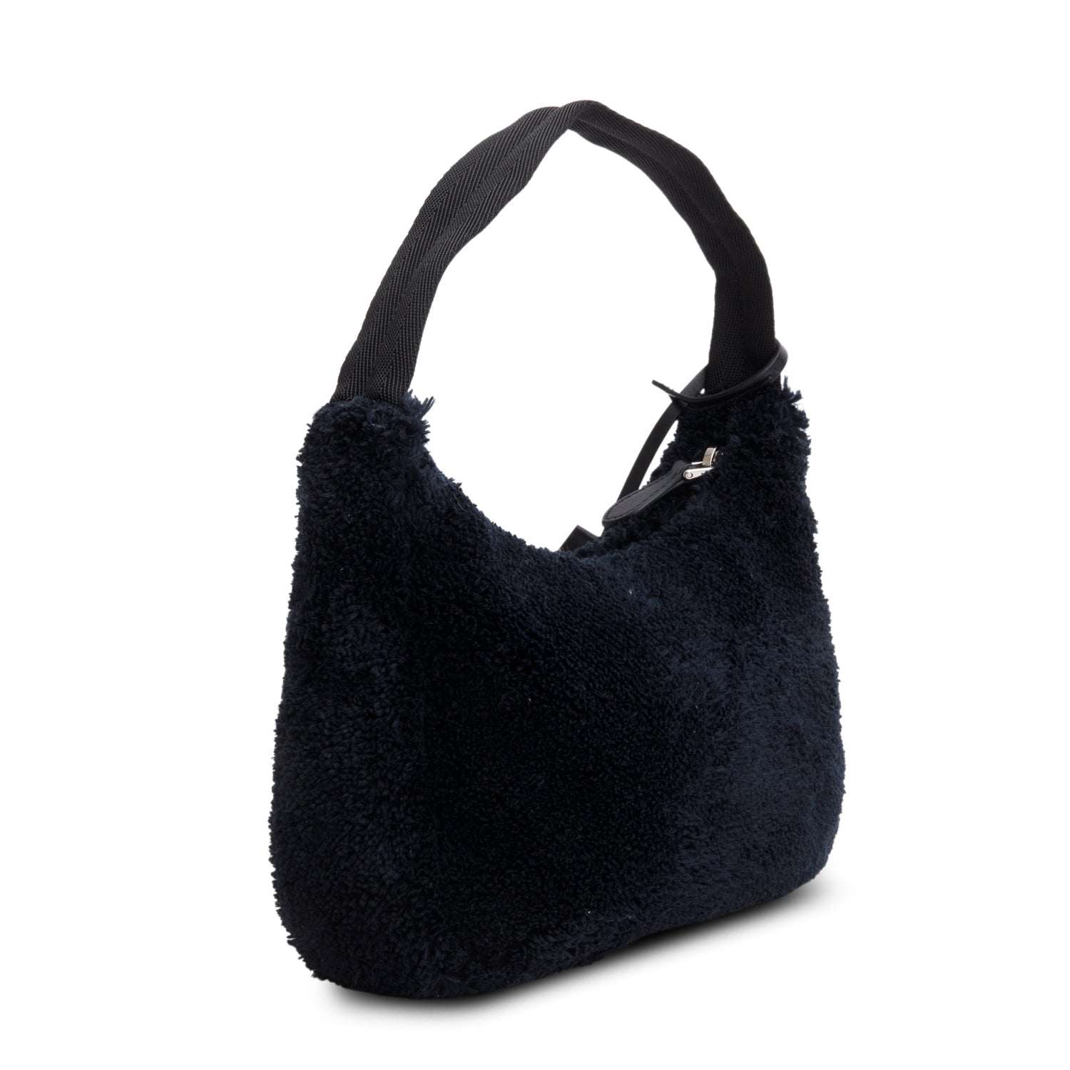 Prada 2021 Black Terry Cloth Mini Re-Edition 2000 Bag w/ Authenticity Card & Receipt